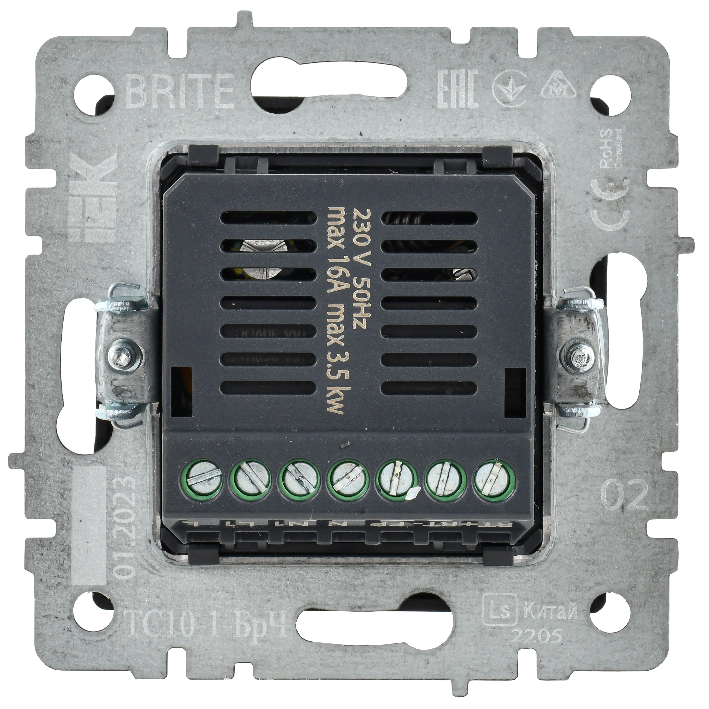 BRITE Термостат электронный с индикацией ТС10-1-БрЧ черный IEK