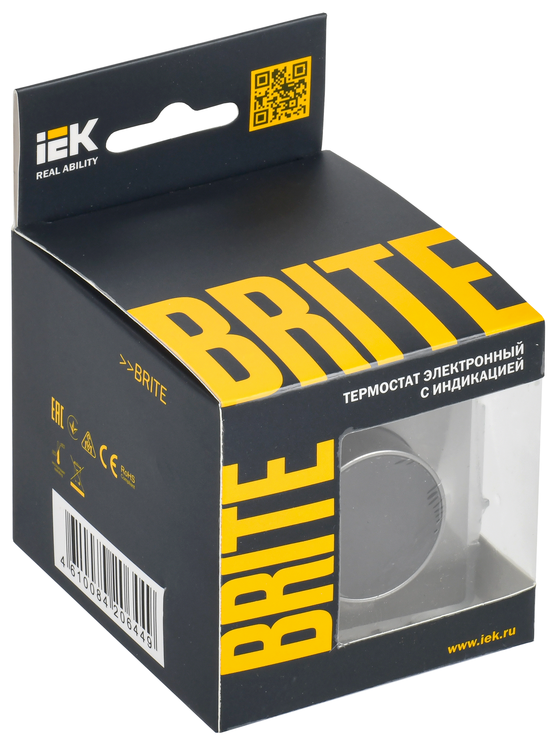 BRITE Термостат электронный с индикацией ТС10-1-БрС сталь IEK