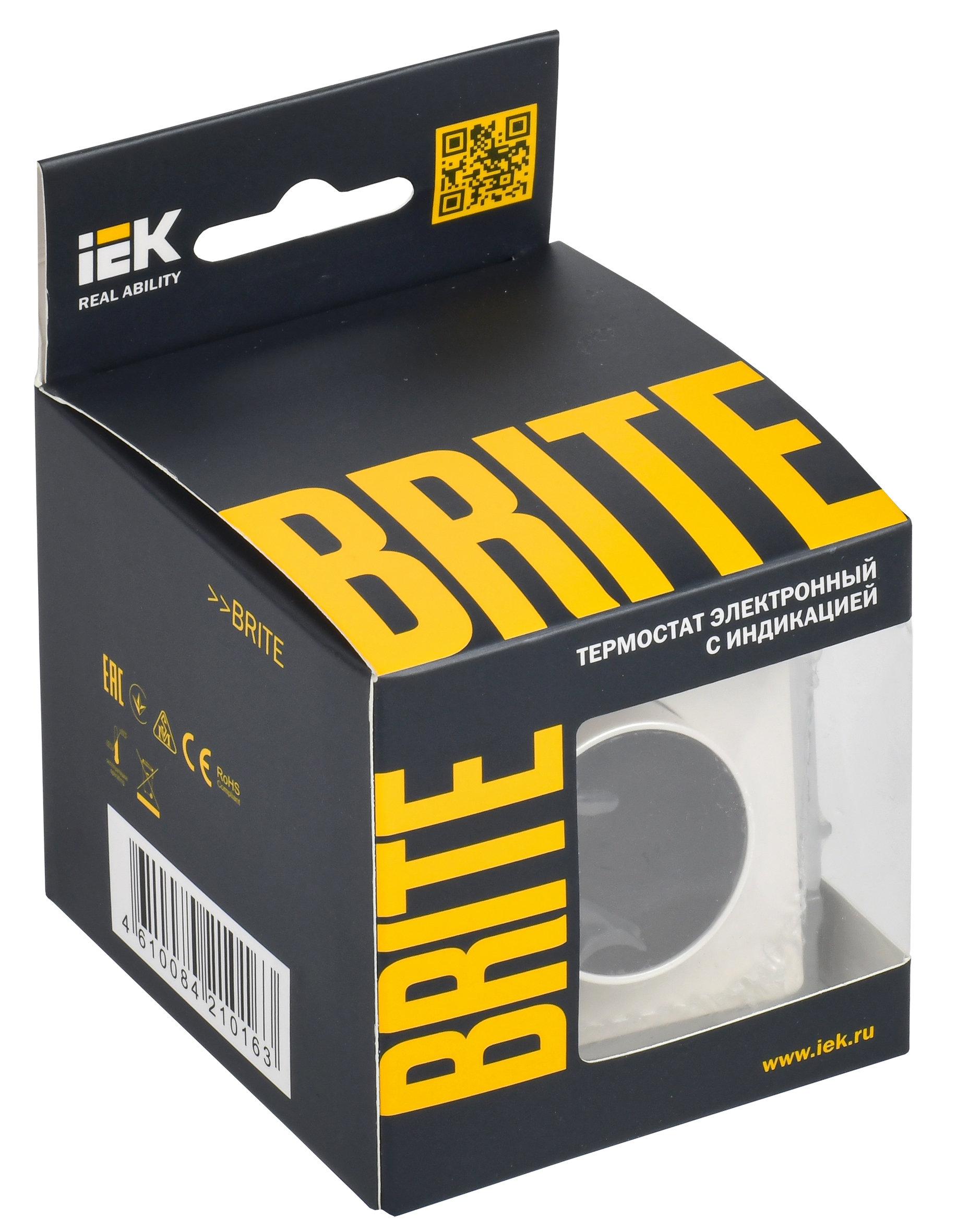 BRITE Термостат электронный с индикацией ТС10-1-БрЖ жемчуг IEK