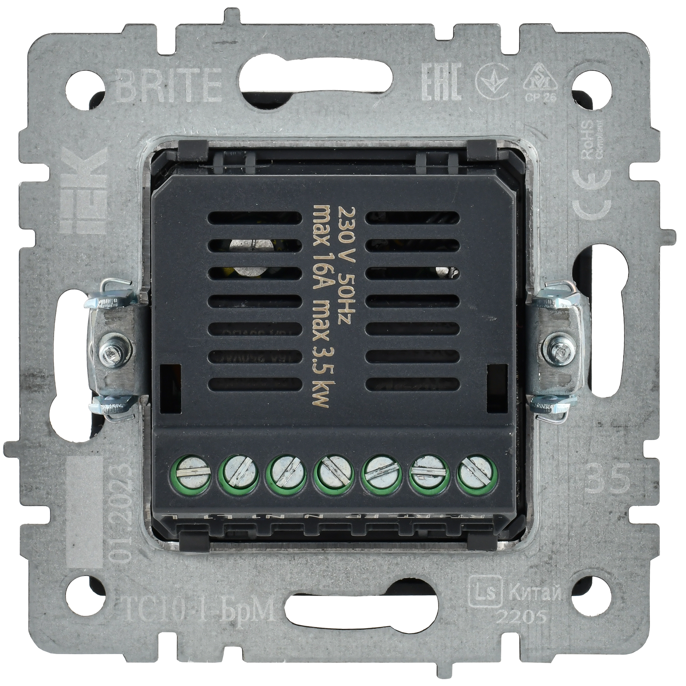 BRITE Термостат электронный с индикацией ТС10-1-БрМ маренго IEK