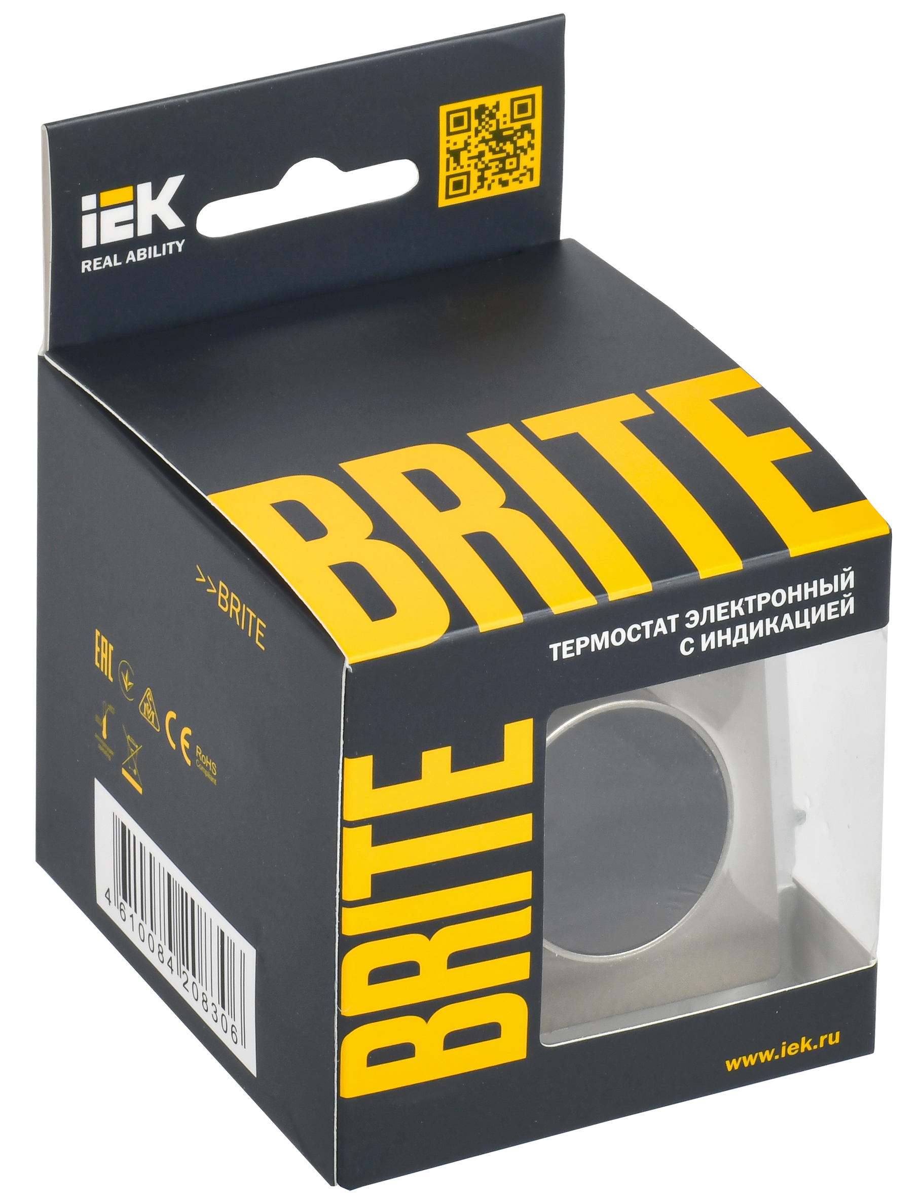 BRITE Термостат электронный с индикацией ТС10-1-БрШ шампань IEK