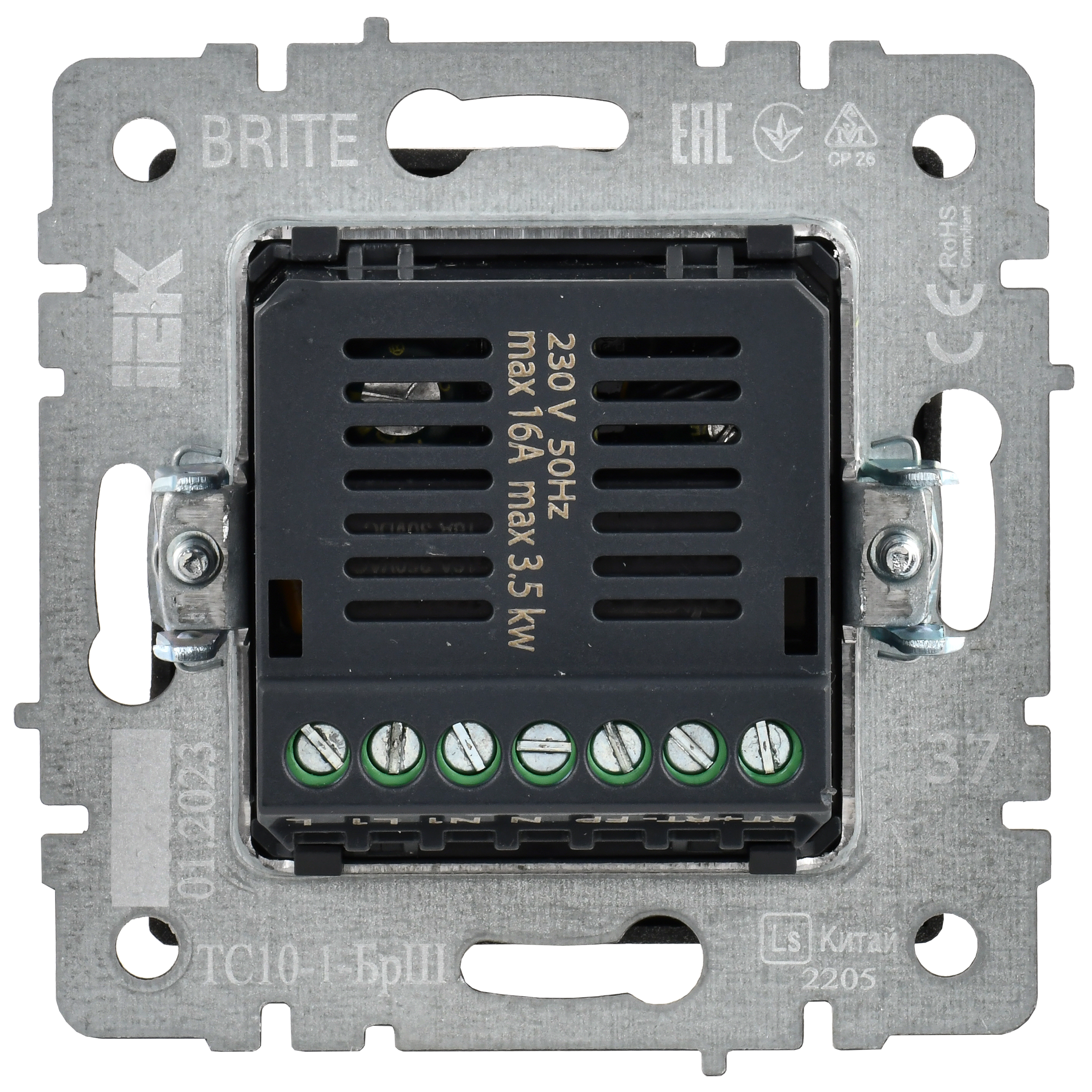 BRITE Термостат электронный с индикацией ТС10-1-БрШ шампань IEK