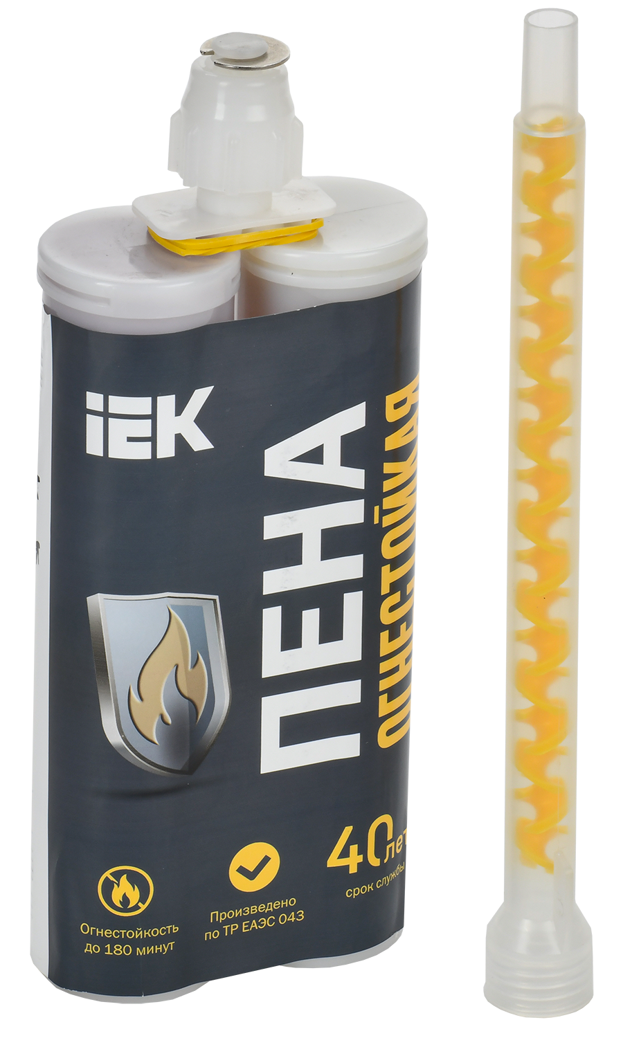 Пена полиуретановая огнестойкая двухкомпонентная ИНЗАПЕН-П 380мл (картридж) IEK