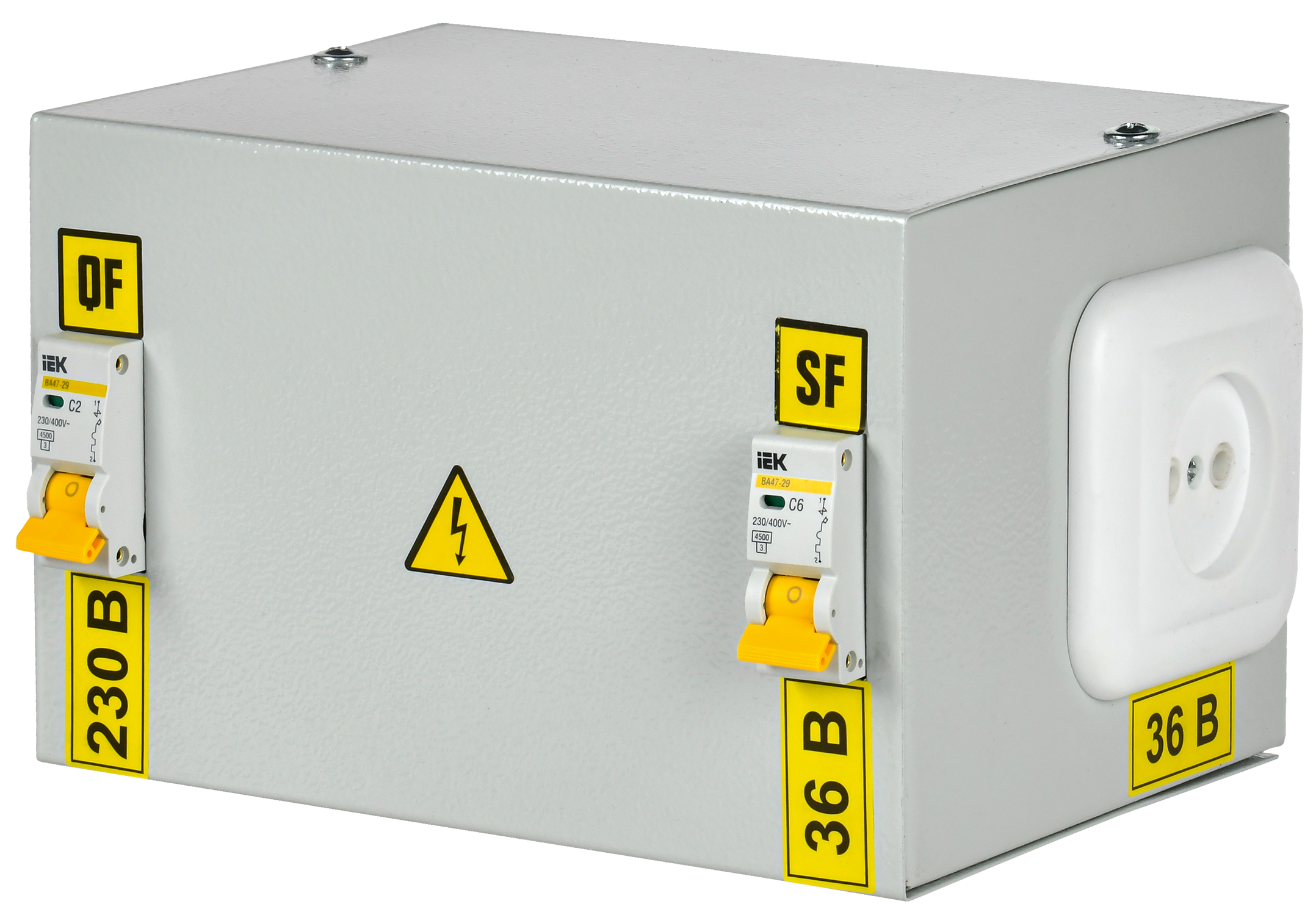 Ящик с понижающим трансформатором ЯТП-0,25 230/36-2 36 УХЛ4 IP30 IEK