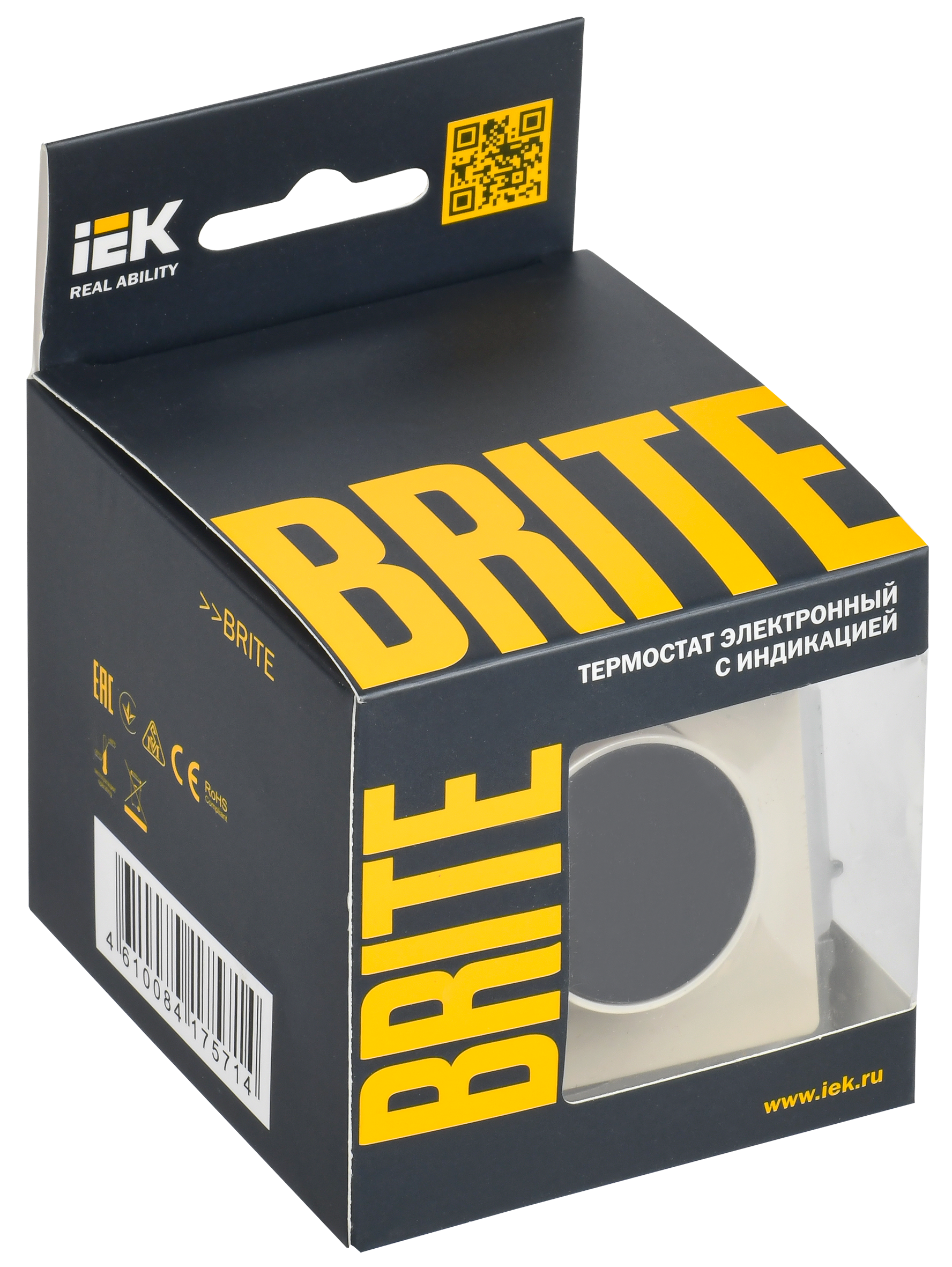 BRITE Термостат электронный с индикацией ТС10-1-БрКр бежевый IEK