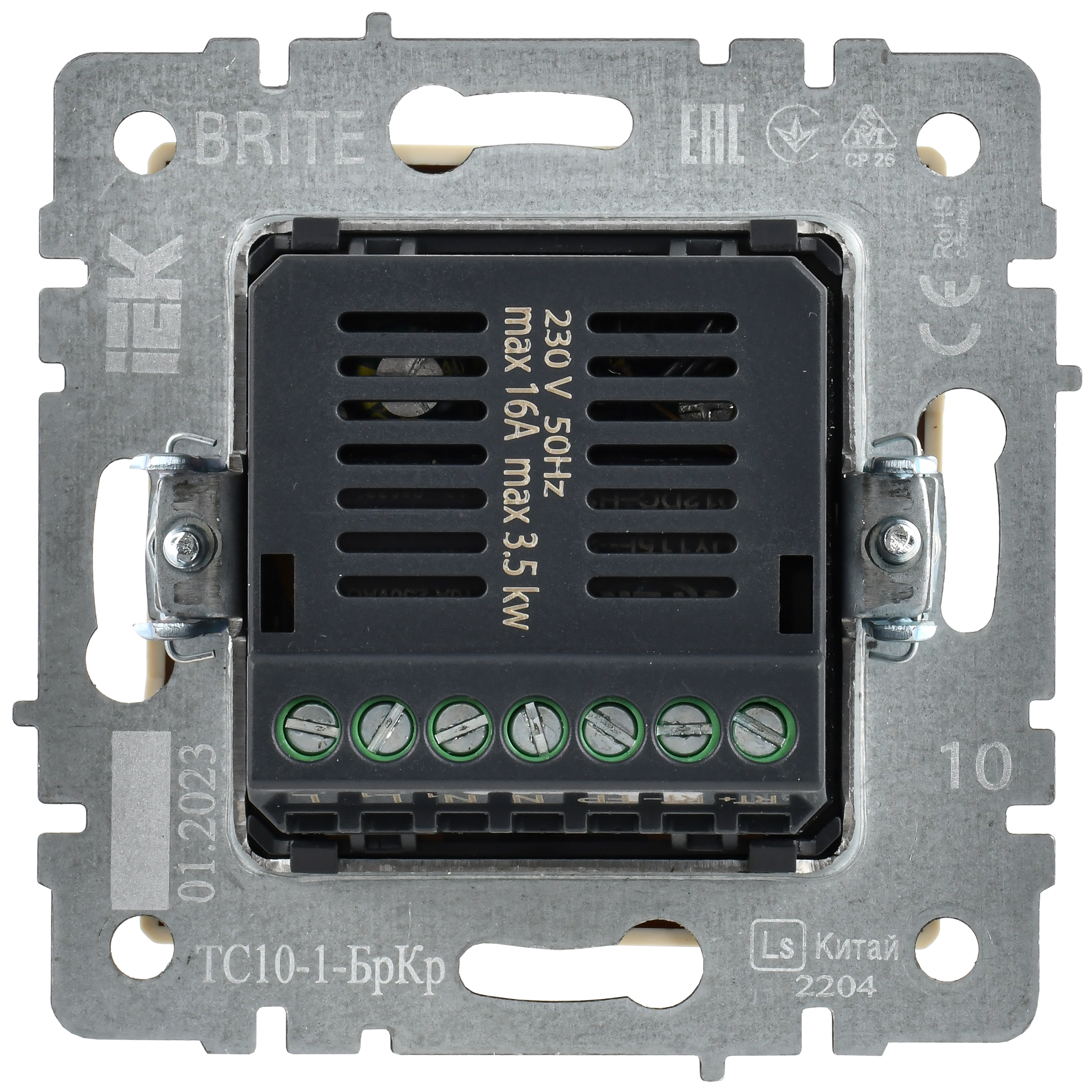 BRITE Термостат электронный с индикацией ТС10-1-БрКр бежевый IEK