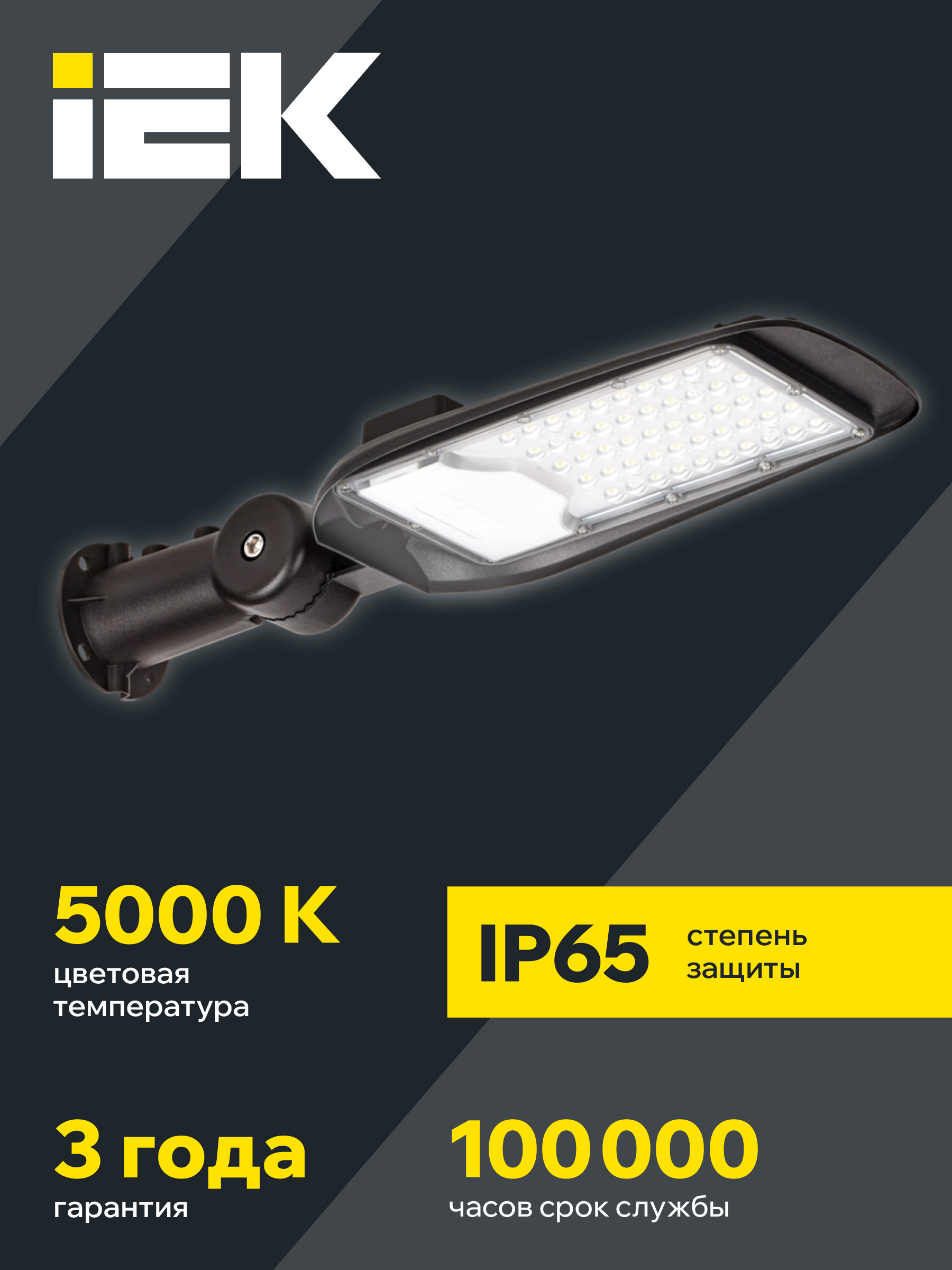 Светильник светодиодный консольный ДКУ 1014-50Ш 5000К IP65 IEK
