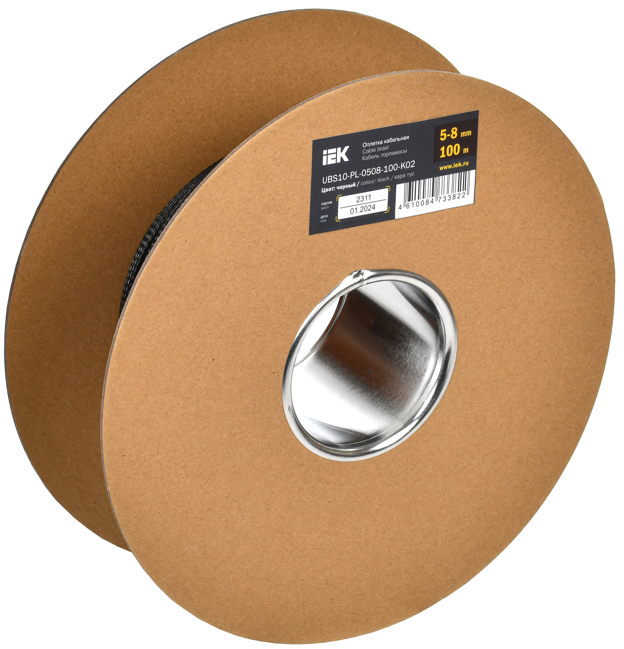 Оплетка кабельная 5-8мм полиэстер 100м черная IEK