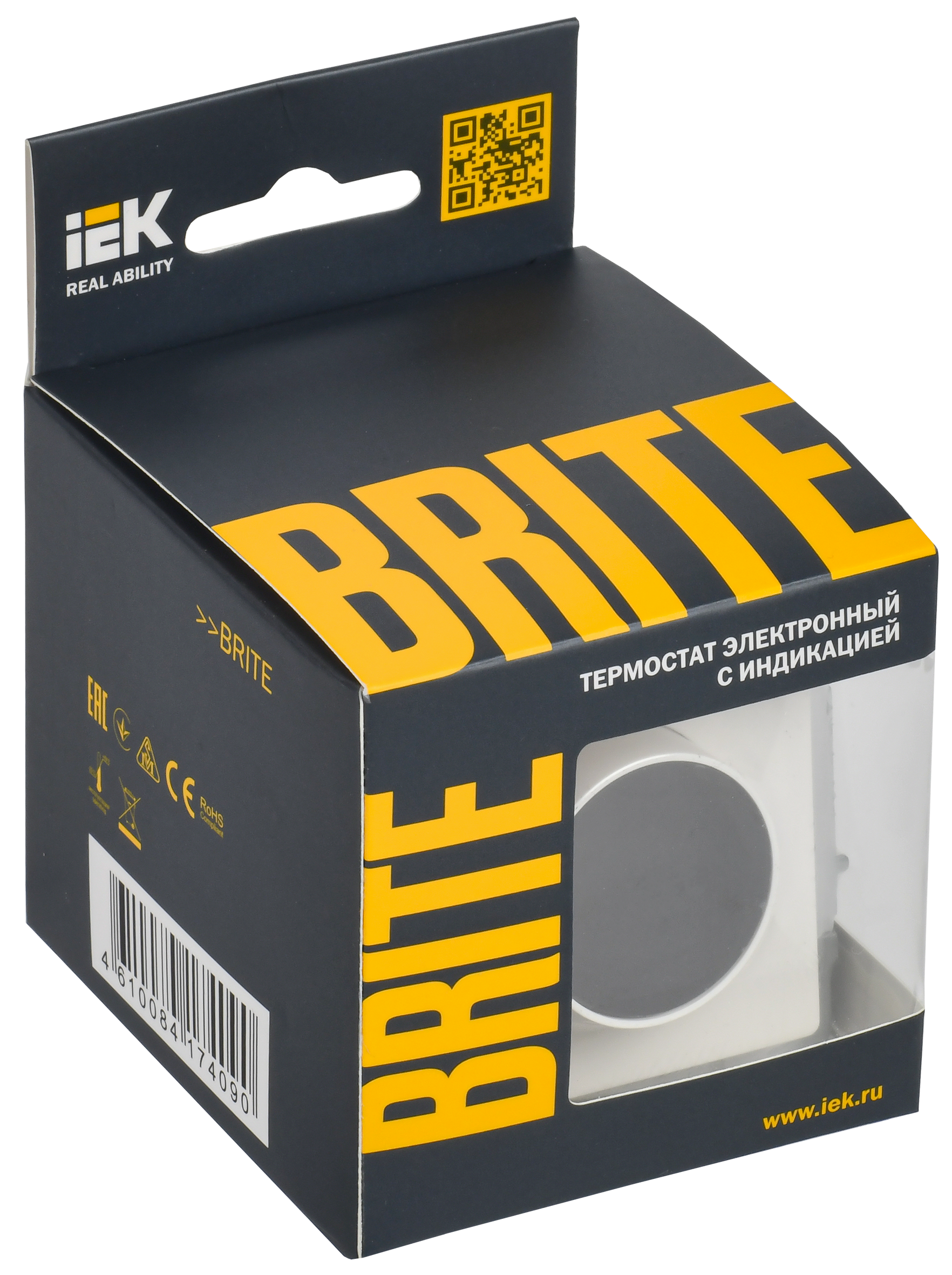 BRITE Термостат электронный с индикацией ТС10-1-БрБ белый IEK