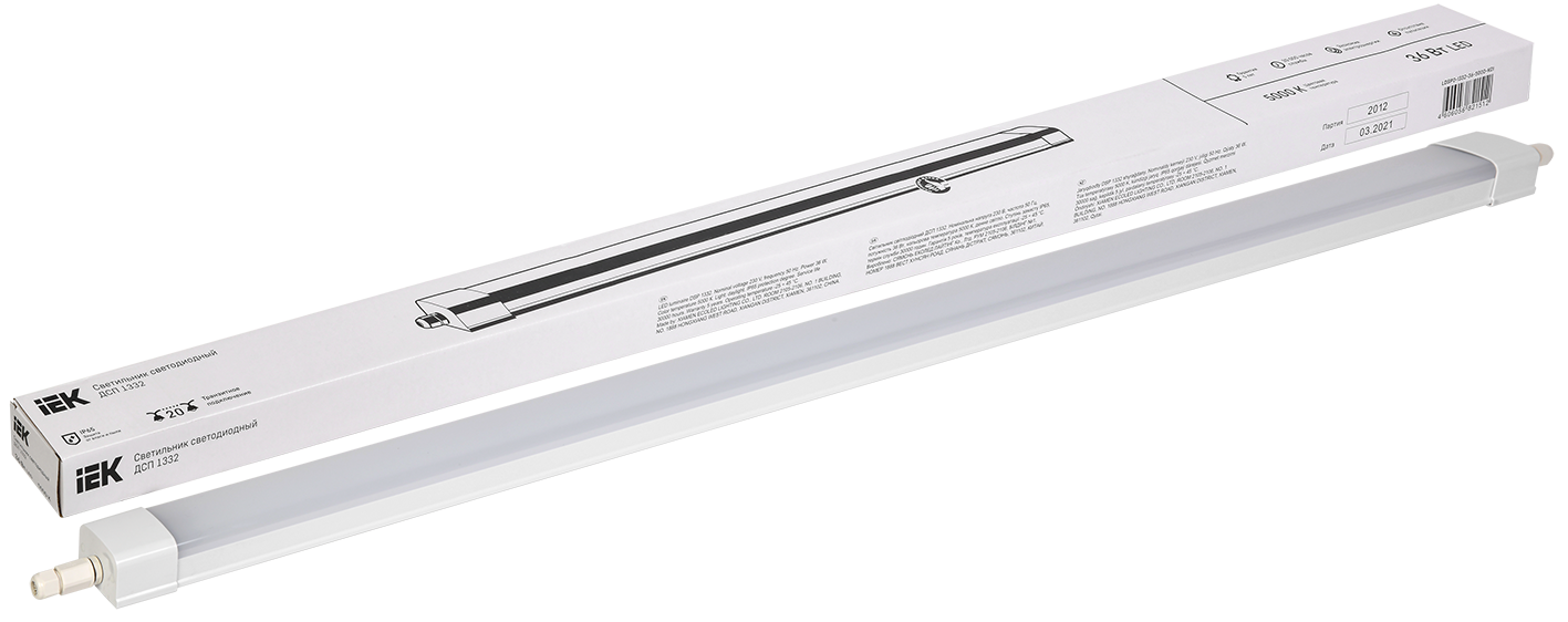 PRO Светильник светодиодный ДСП 1332 36Вт 5000К IP65 1250мм IEK