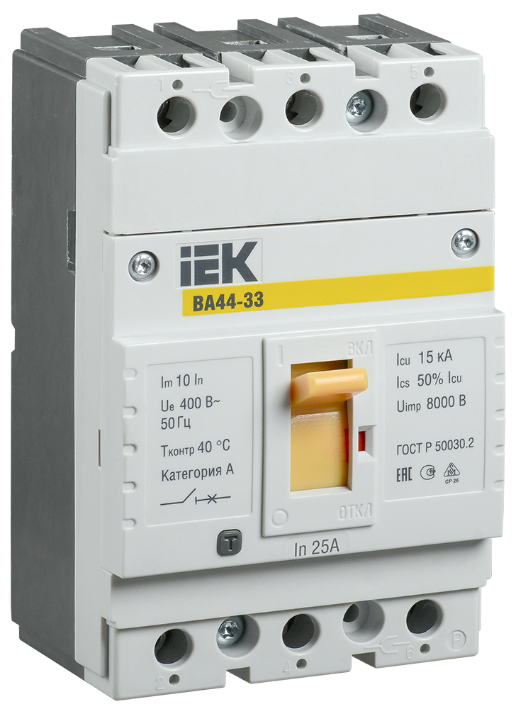 Выключатель автоматический ВА44-33 3Р 25А 15кА IEK