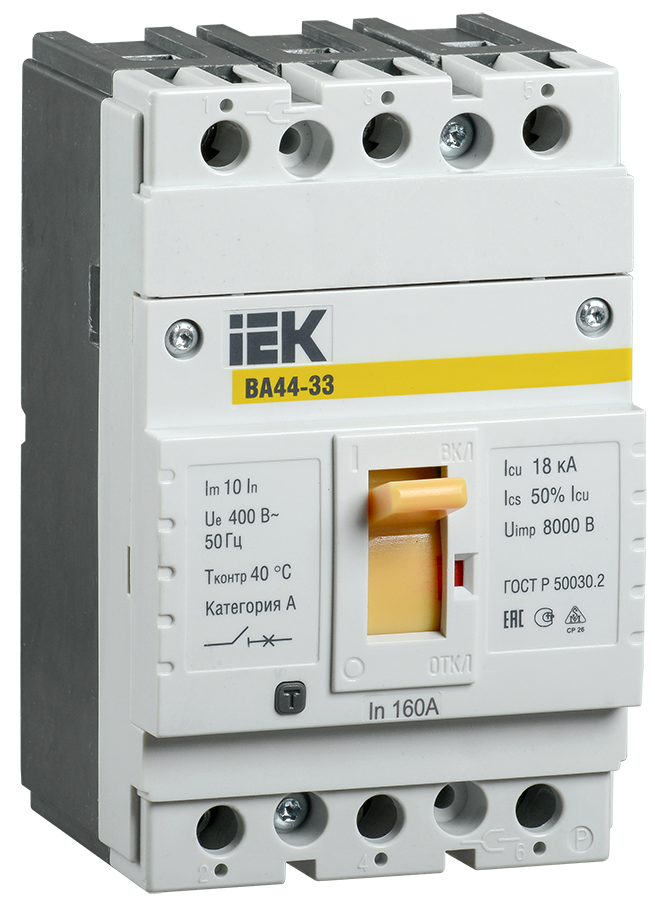 Выключатель автоматический ВА44-33 3Р 50А 15кА IEK