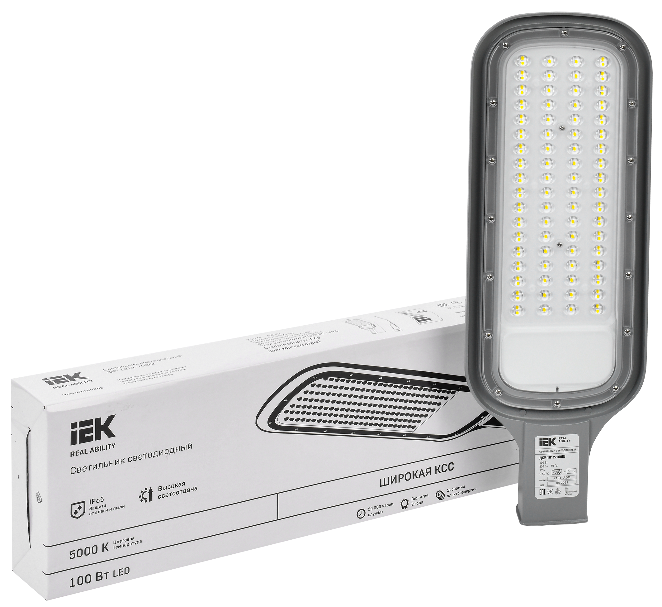 Светильник светодиодный консольный ДКУ 1012-100Ш 5000К IP65 серый IEK