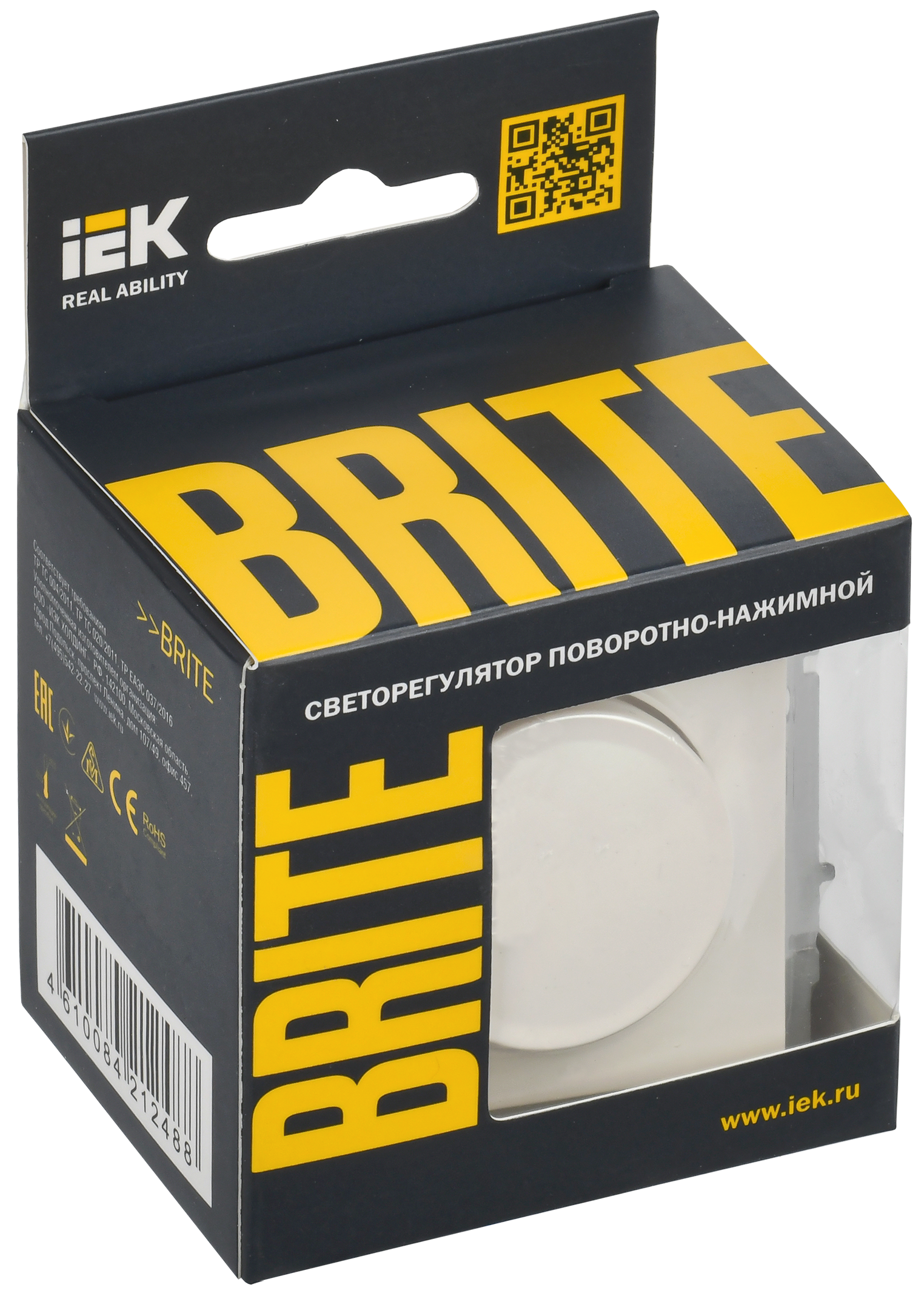 BRITE Светорегулятор поворотно-нажимной 600Вт СС10-1-0-БрЖ жемчуг IEK