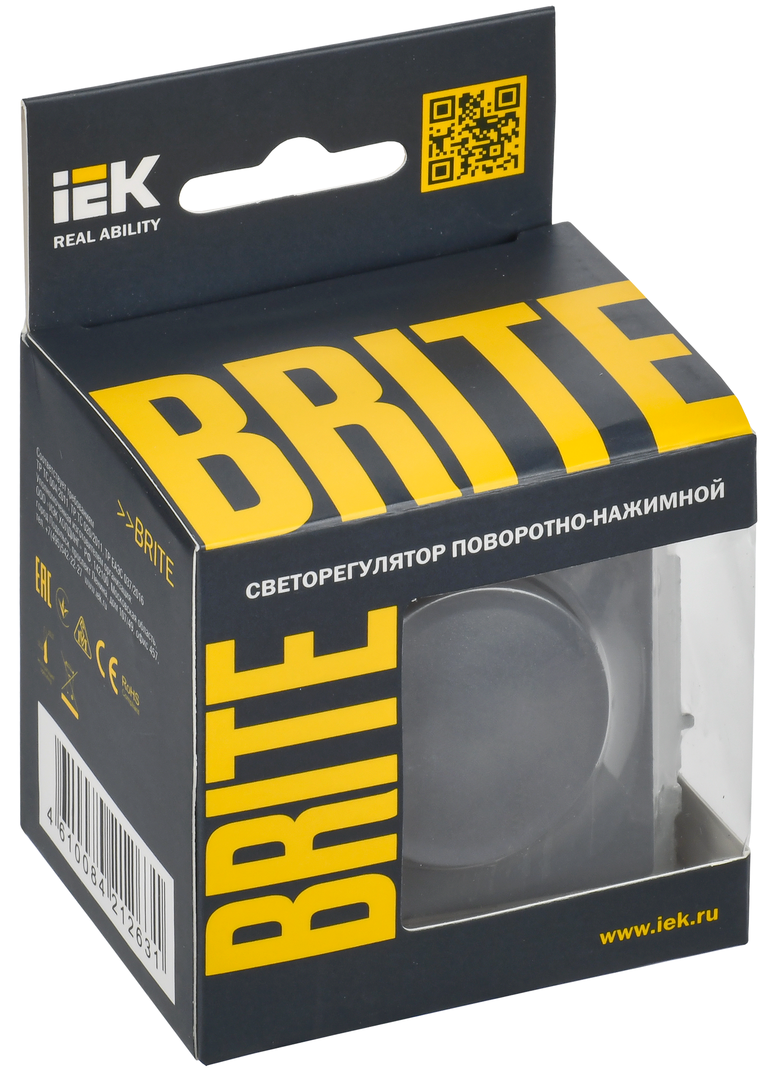 BRITE Светорегулятор поворотно-нажимной 600Вт СС10-1-0-БрМ маренго IEK