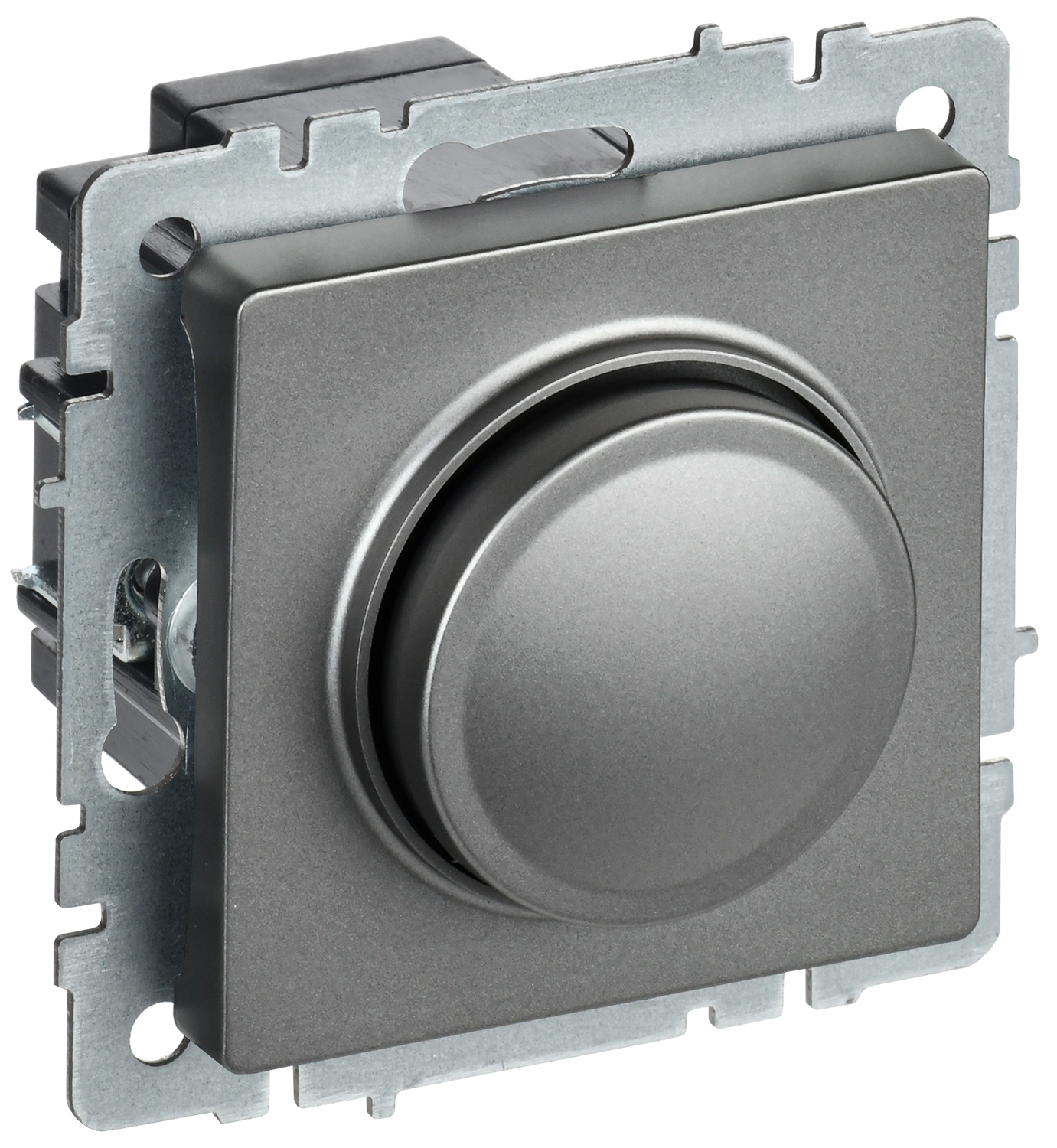 BRITE Светорегулятор поворотно-нажимной 600Вт СС10-1-0-БрС сталь IEK