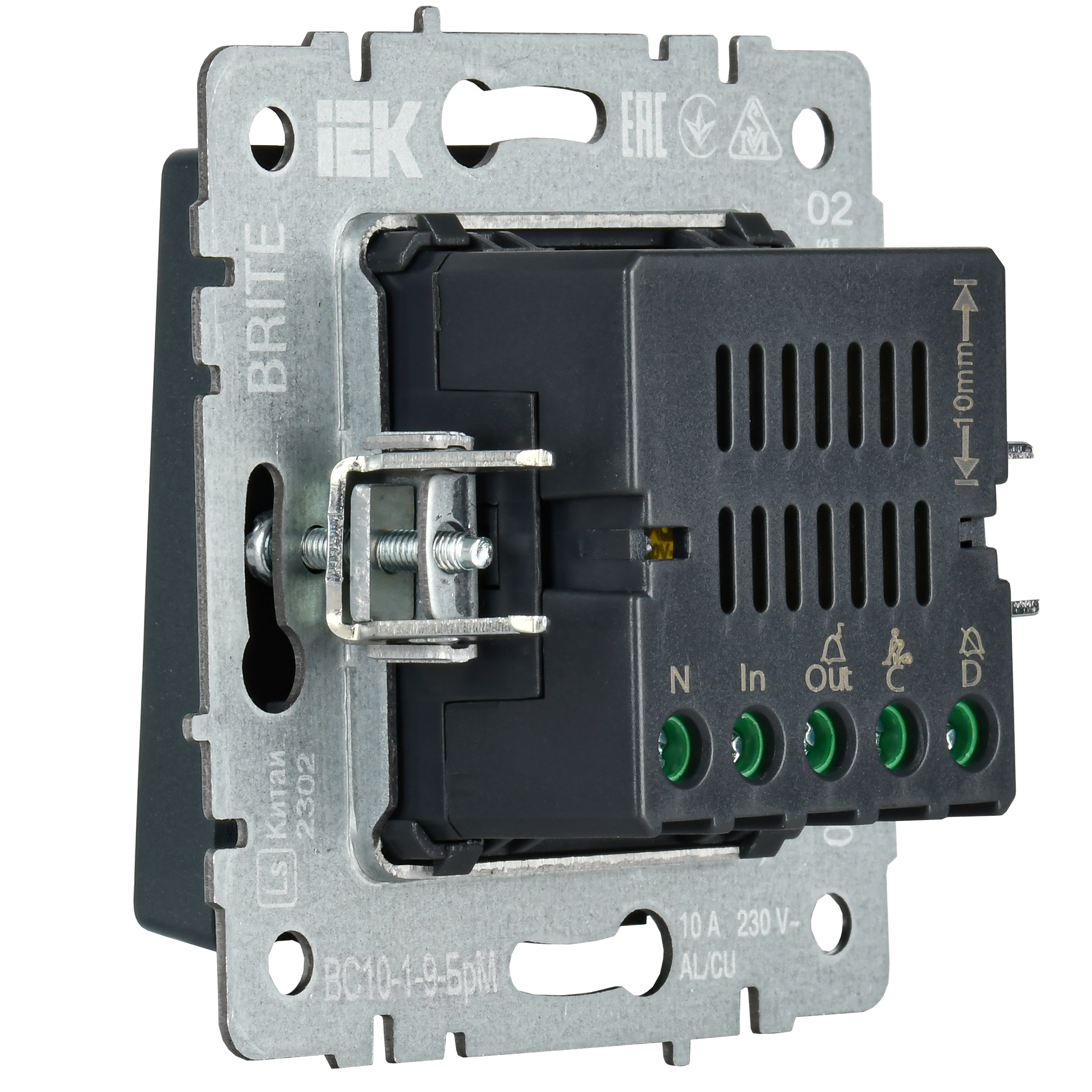 BRITE Кнопка звонка с индикацией для отелей 10А ВС10-1-9-БрМ маренго IEK