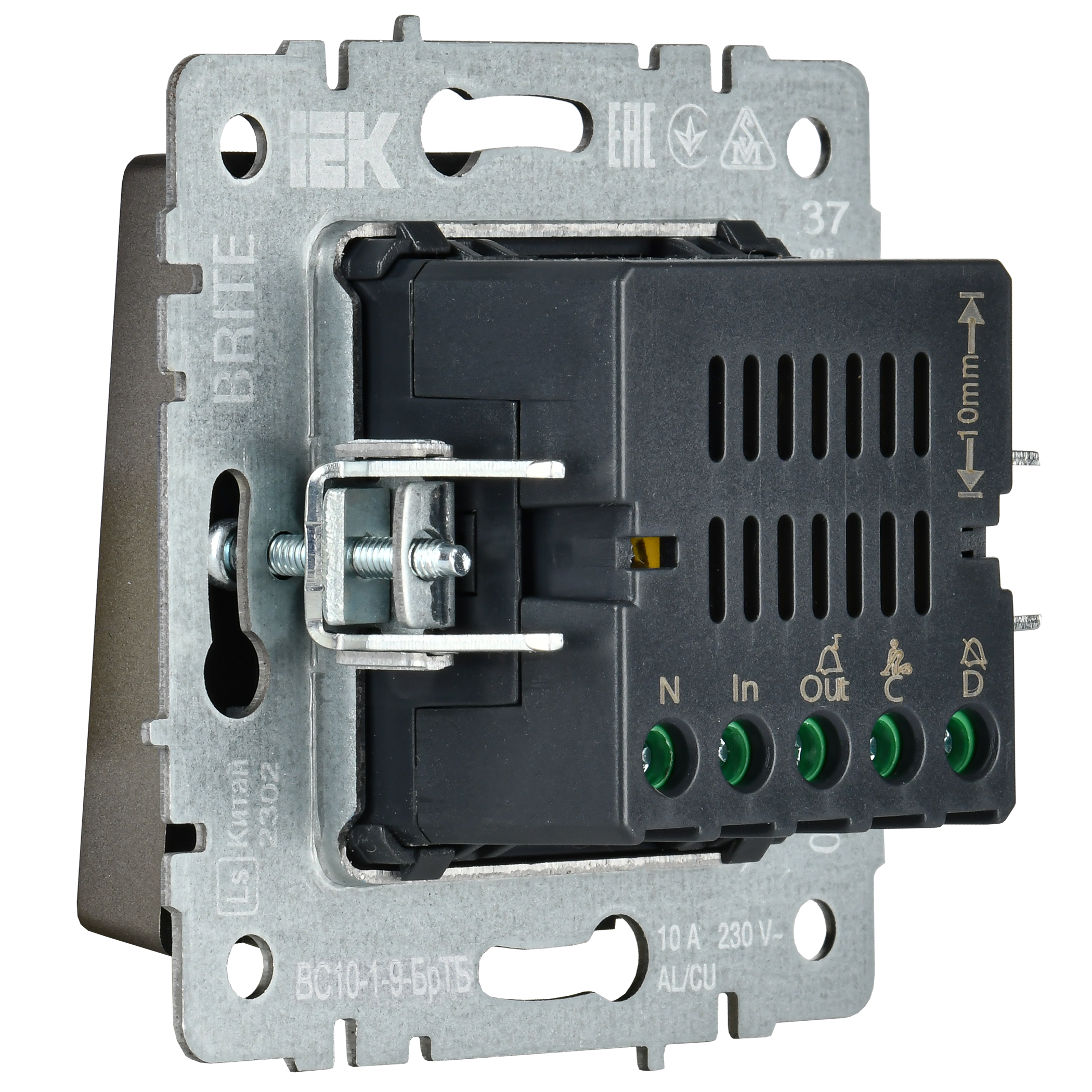 BRITE Кнопка звонка с индикацией для отелей 10А ВС10-1-9-БрТБ темная бронза IEK