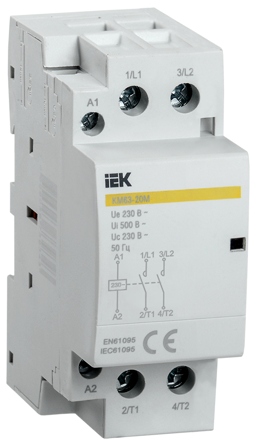 Контактор модульный КМ63-20М AC IEK