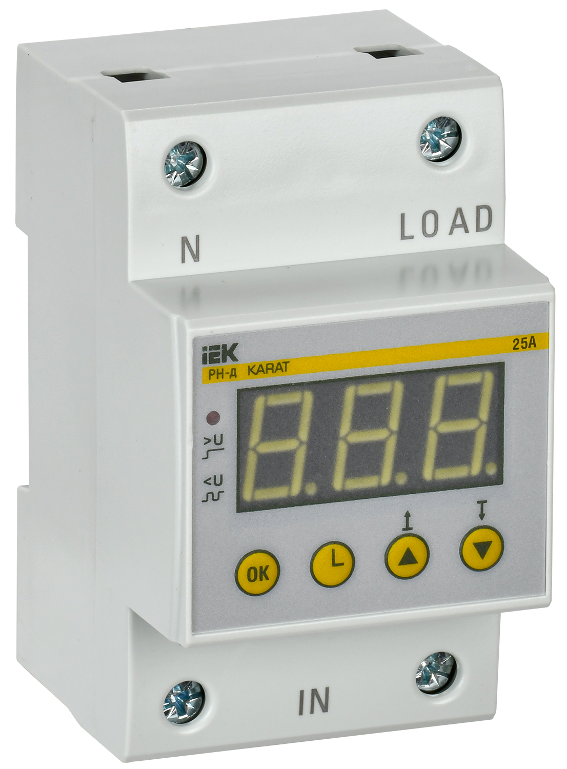 Реле напряжения РН-д однофазное 54мм 25А IEK