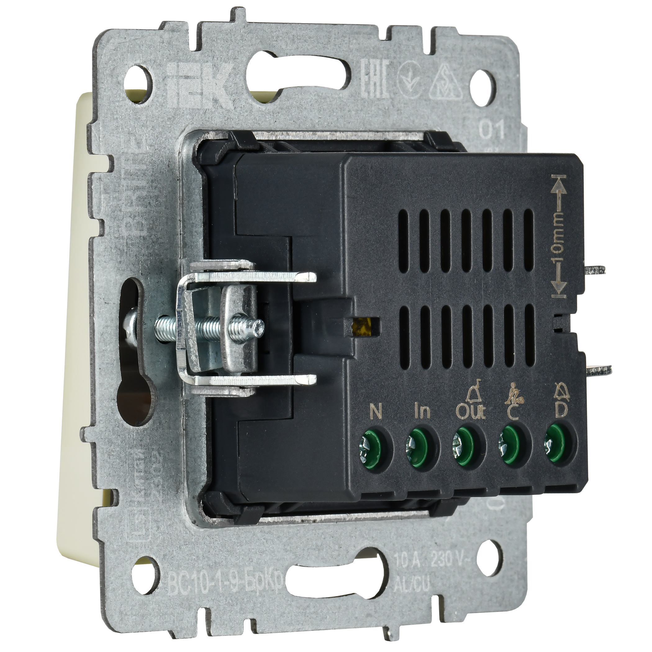 BRITE Кнопка звонка с индикацией для отелей 10А ВС10-1-9-БрКр бежевый IEK