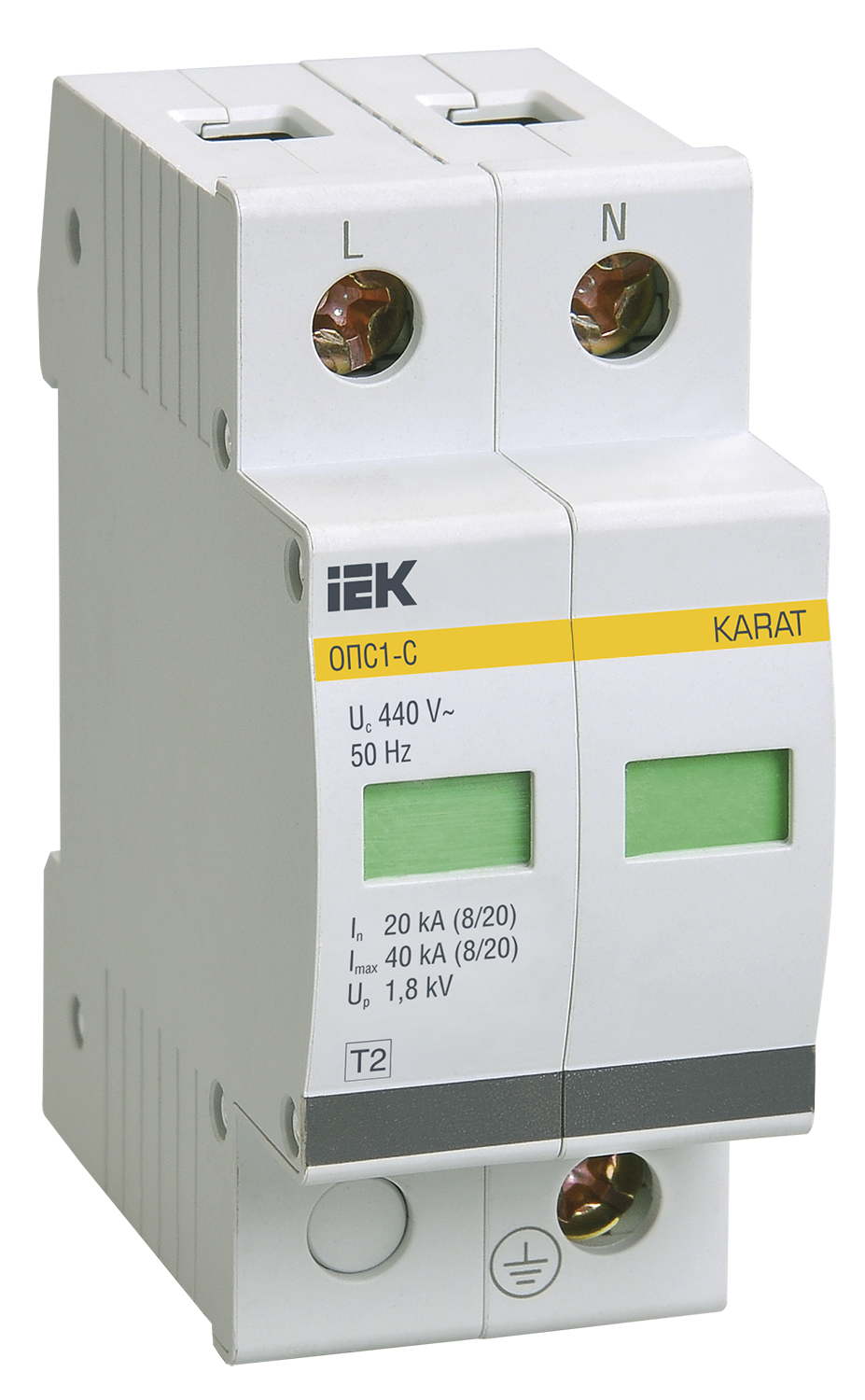 KARAT Ограничитель импульсного перенапряжения ОПС1-C 2P In=20кА Un=400В Im=40кА IEK