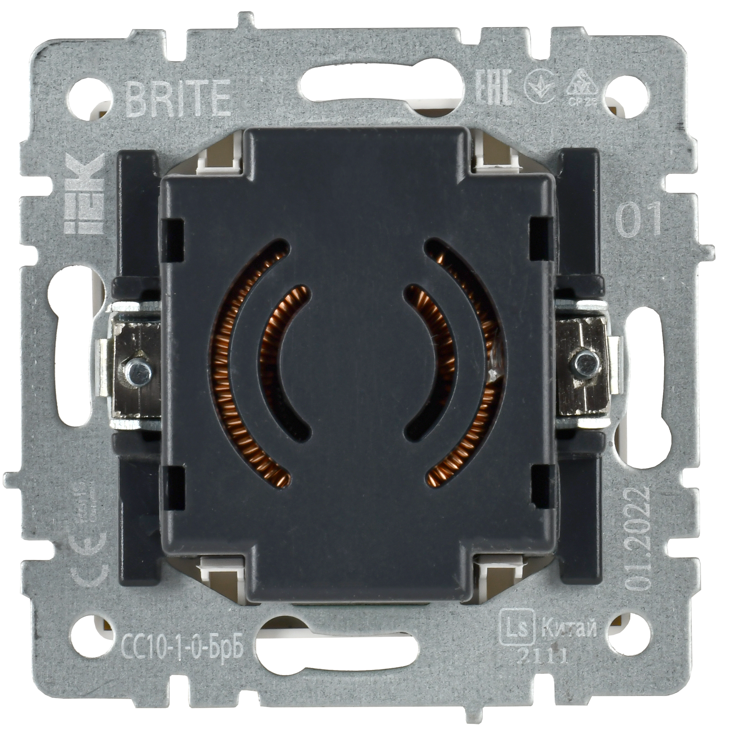 BRITE Светорегулятор поворотно-нажимной 600Вт СС10-1-0-БрБ белый IEK