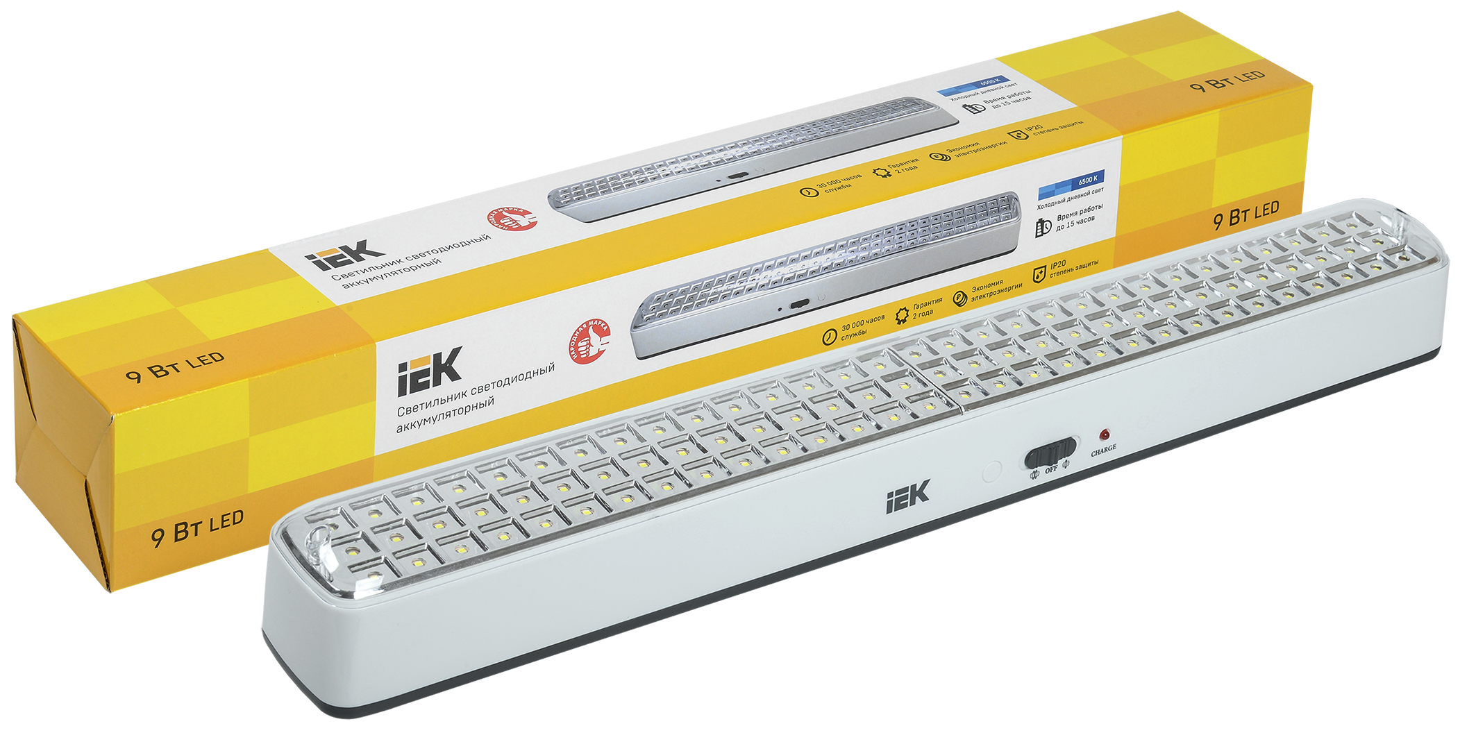 Светильник светодиодный аккумуляторный ДБА 3927 15ч 9Вт IEK