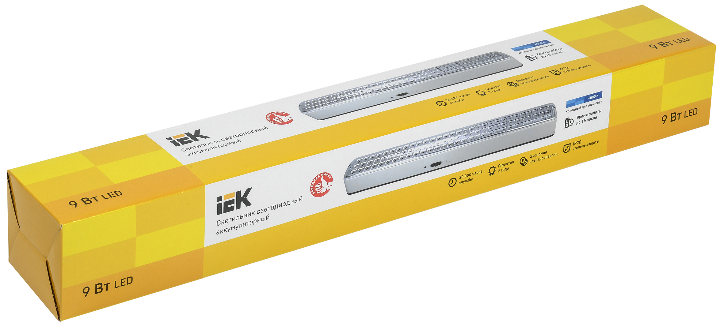 Светильник светодиодный аккумуляторный ДБА 3927 15ч 9Вт IEK