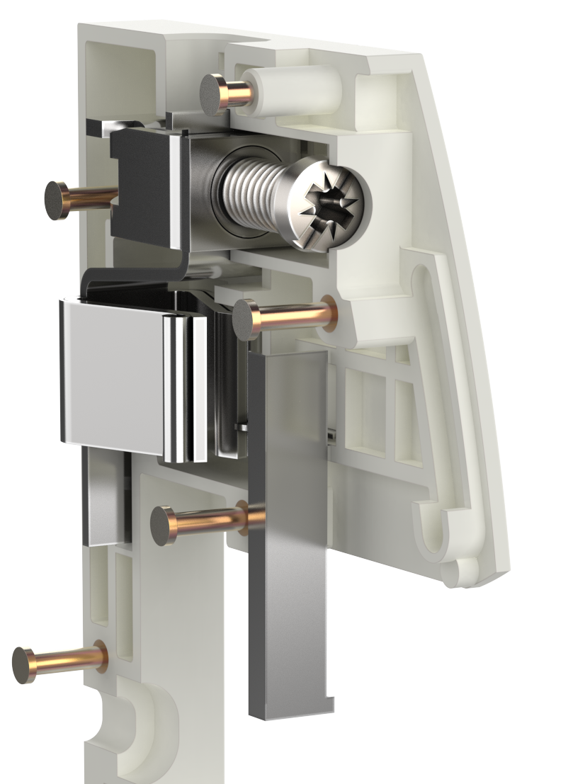 Защитное покрытие ножевых контактов из серебра снижает переходное сопротивление.