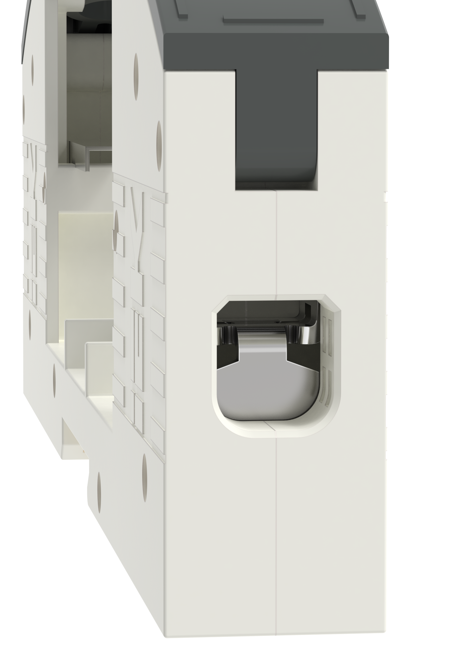 Защитная шторка исключает неправильное подключение и ошибку при монтаже.