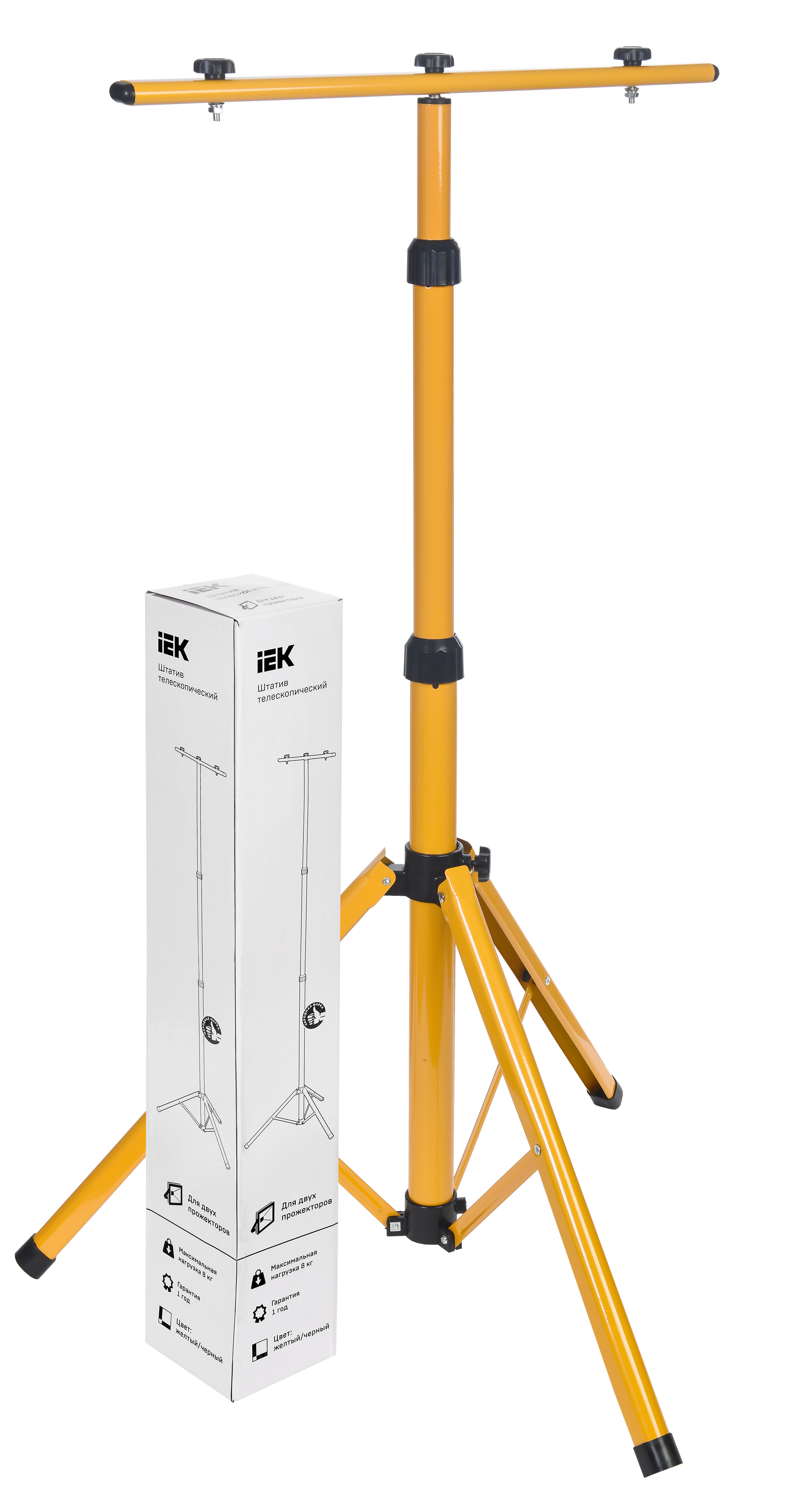 Штатив 68х68х160см для установки двух прожекторов желтый IEK