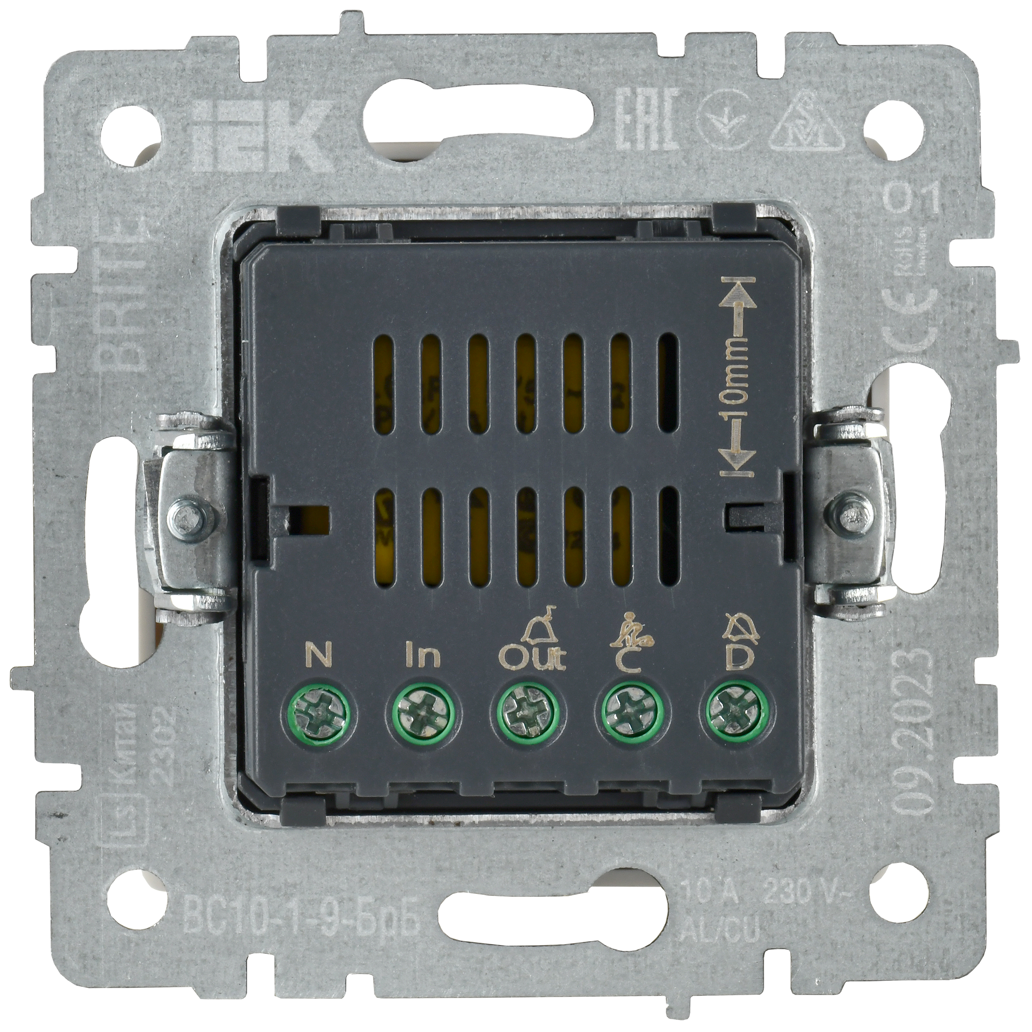 BRITE Кнопка звонка с индикацией для отелей 10А ВС10-1-9-БрБ белый IEK