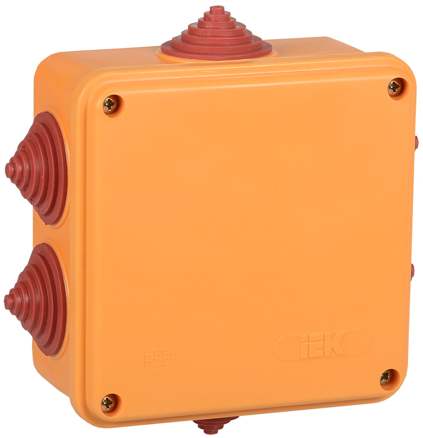 Коробка распаячная огнестойкая ПС безгалогенная (HF) 100х100х50мм 6P 4мм2 IP55 6 вводов IEK