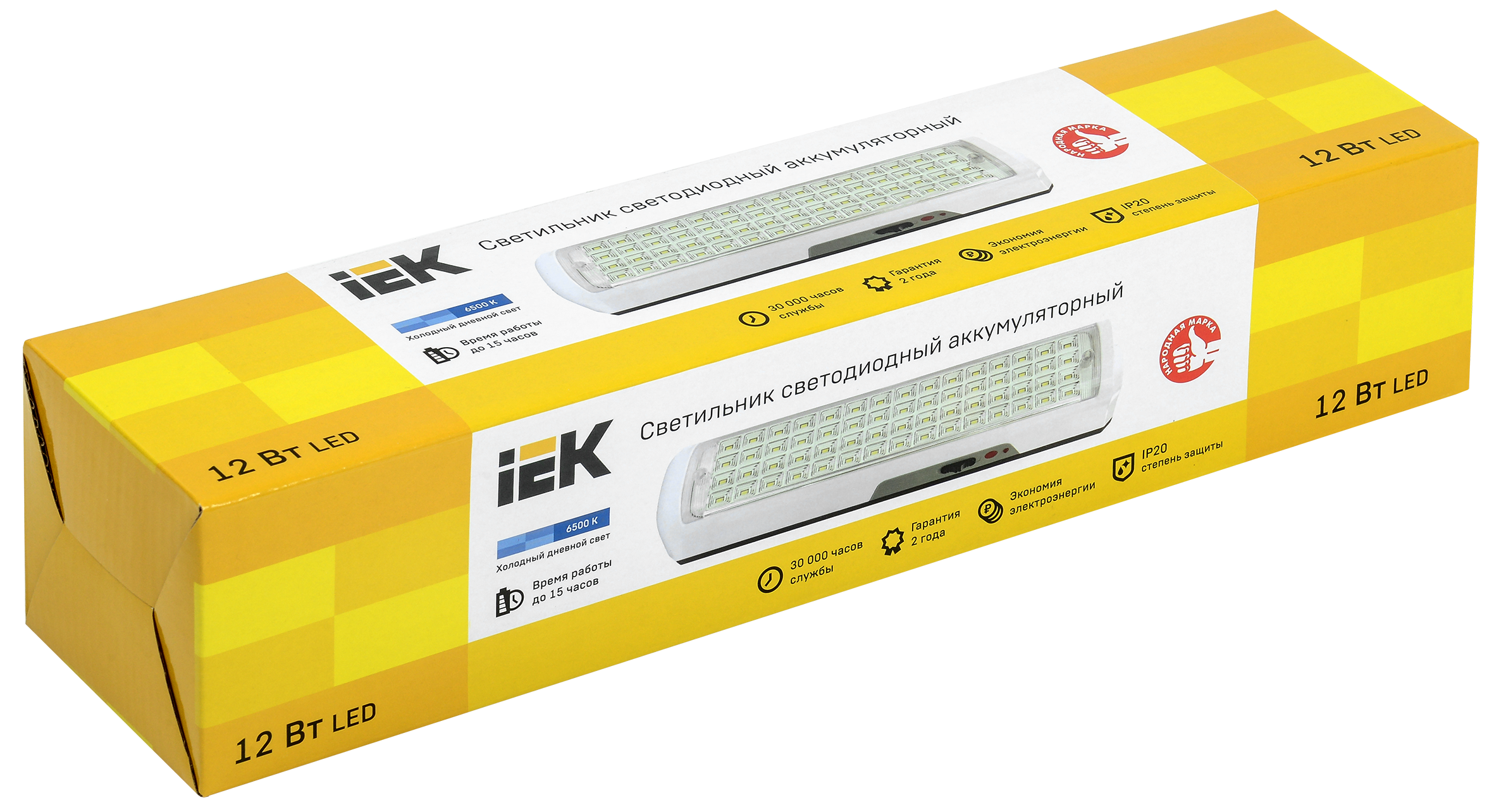 Светильник светодиодный аккумуляторный ДБА 3928 15ч 12Вт IEK