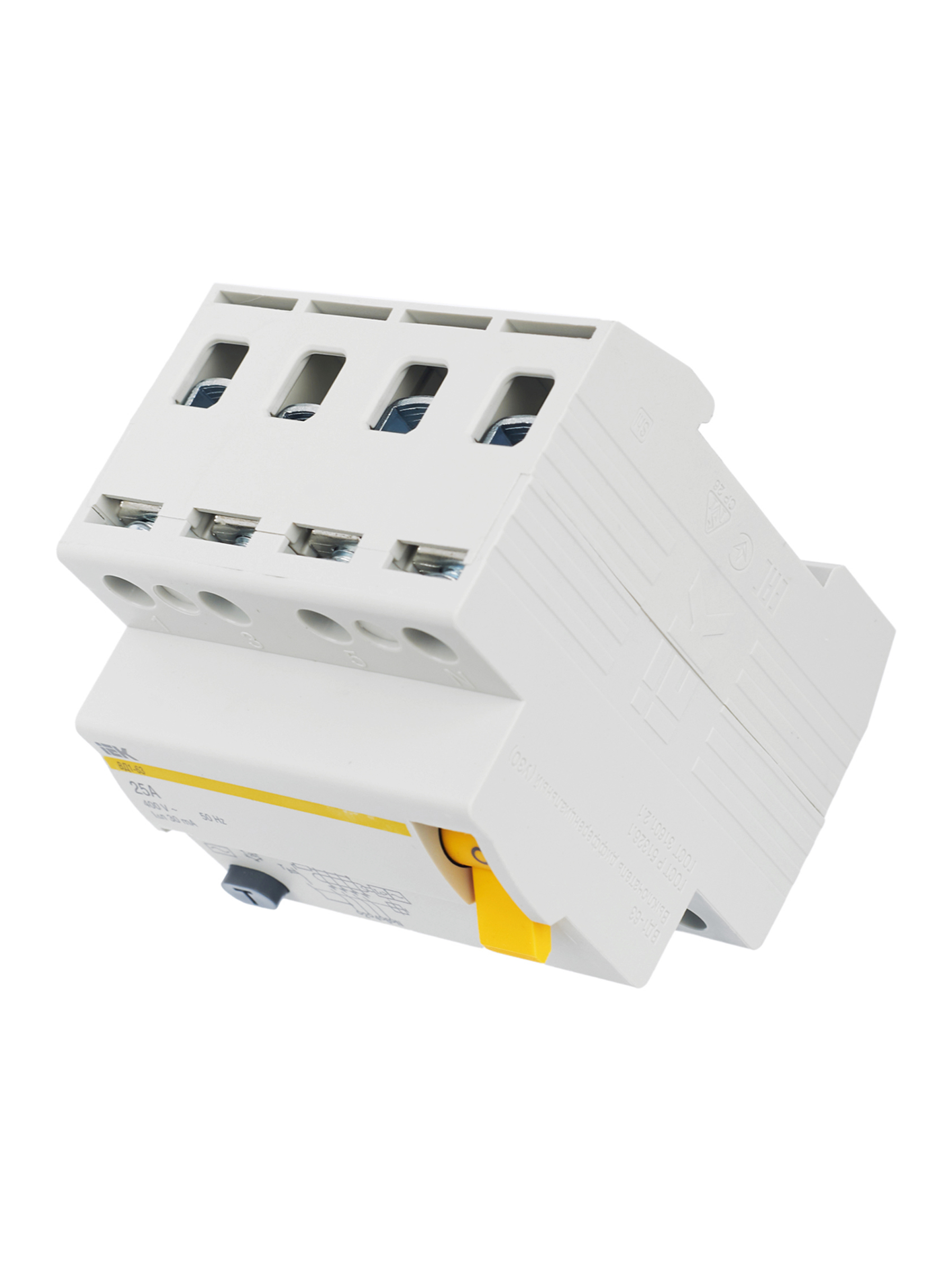 Выключатель дифференциальный (УЗО) ВД1-63 4Р 25А 30мА IEK