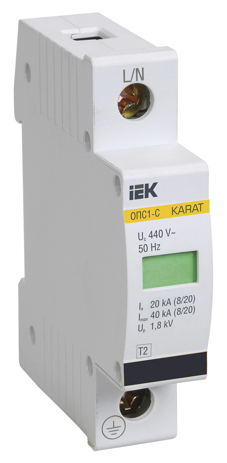 KARAT Ограничитель импульсного перенапряжения ОПС1-C 1P In=20кА Un=400В Im=40кА IEK