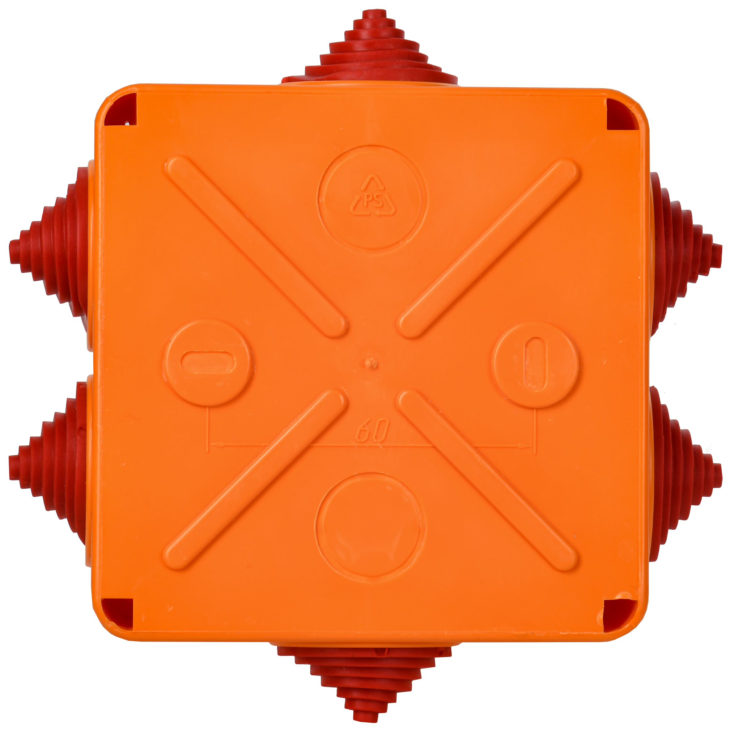 Коробка распаячная огнестойкая ПС безгалогенная (HF) 100х100х50мм 4P 4мм2 IP55 6 вводов IEK