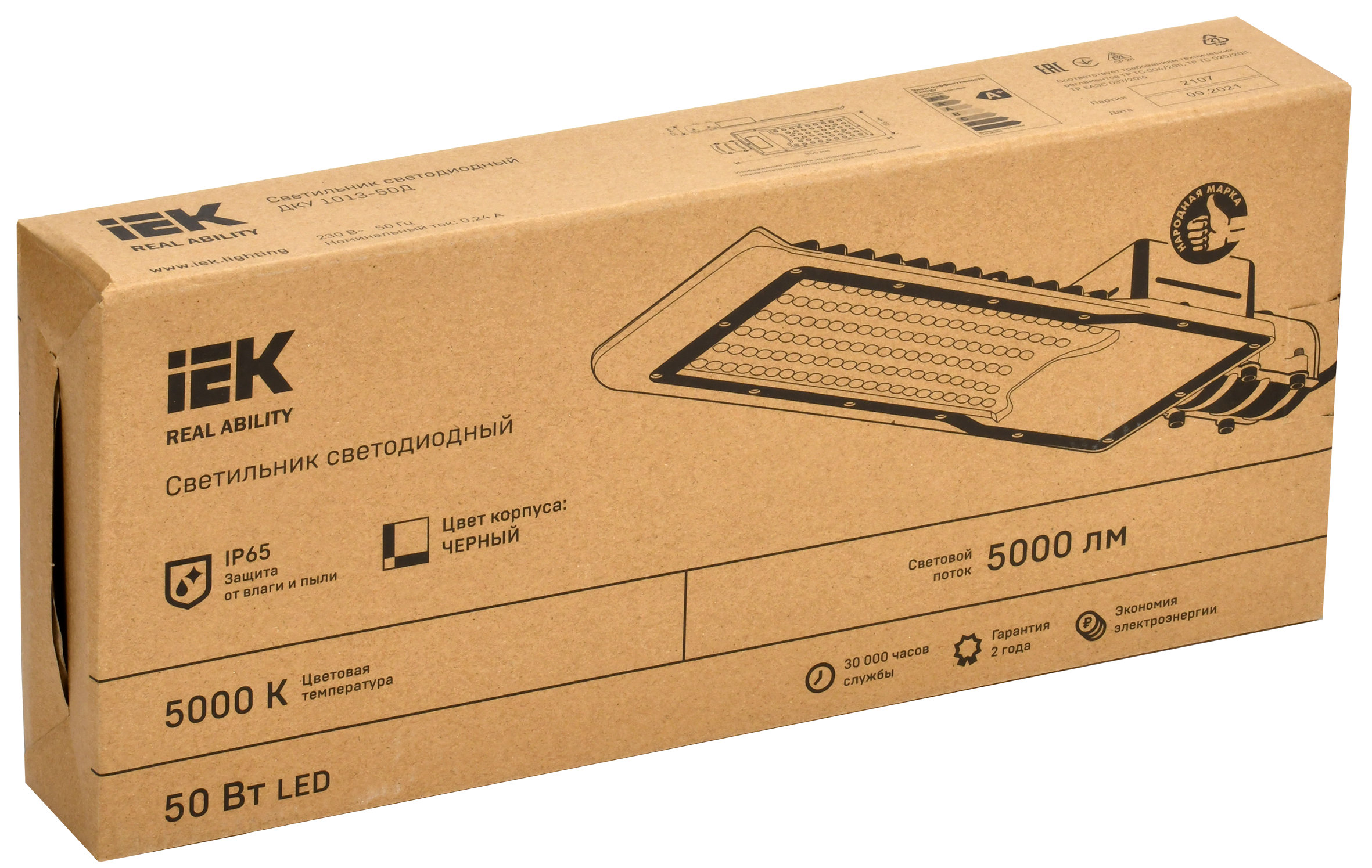 Светильник светодиодный консольный ДКУ 1013-50Д 5000К IP65 IEK