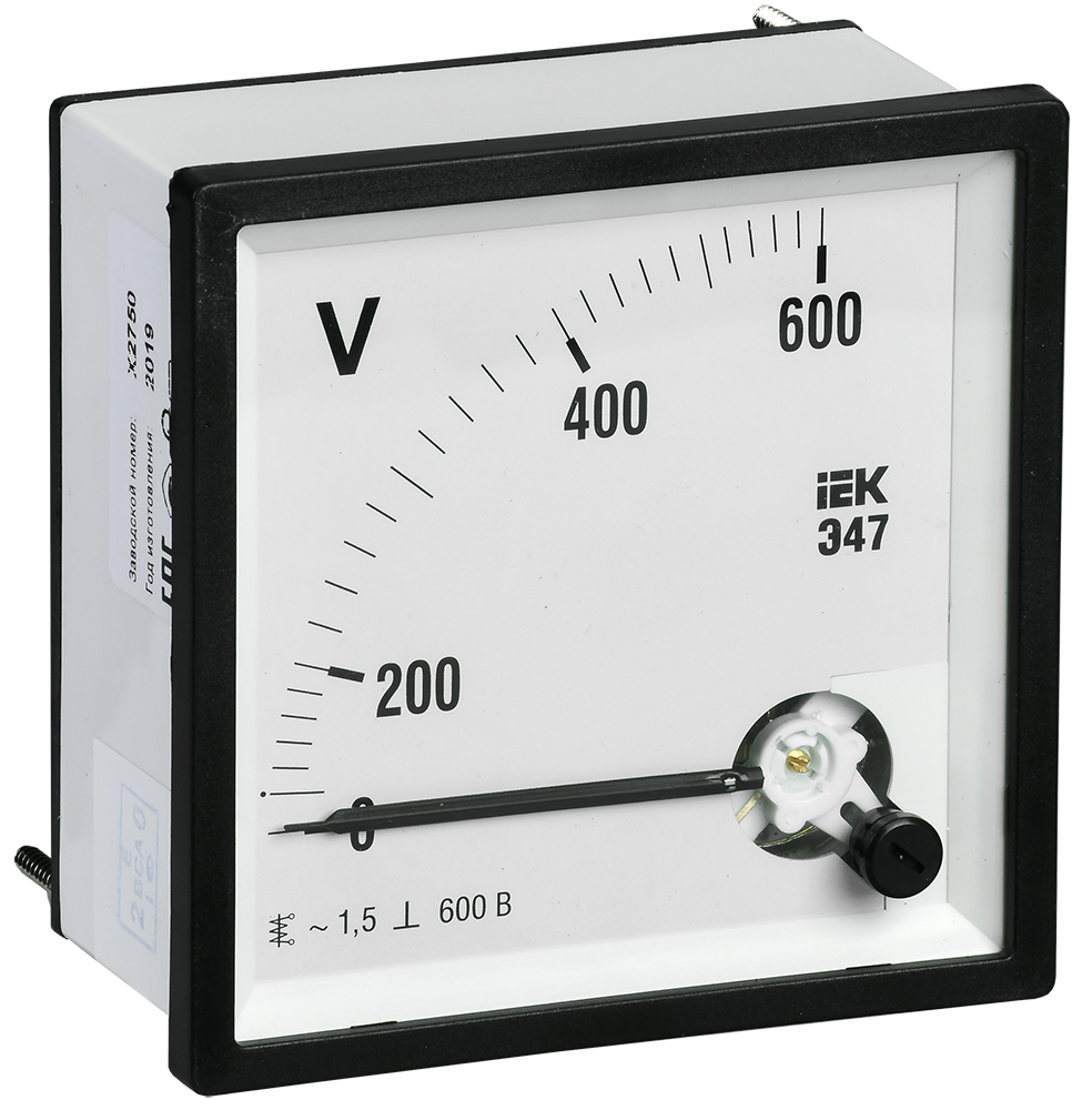 Вольтметр аналоговый Э47 600В класс точности 1,5 96х96мм IEK