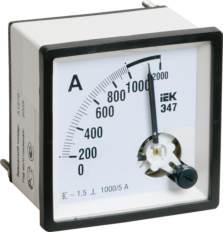Амперметр аналоговый Э47 1000/5А класс точности 1,5 72х72мм IEK