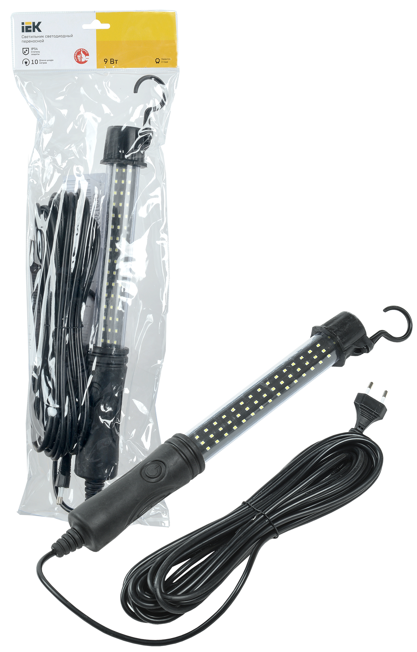 Светильник светодиодный переносной ДРО 2061 IP54 шнур 10м черный IEK