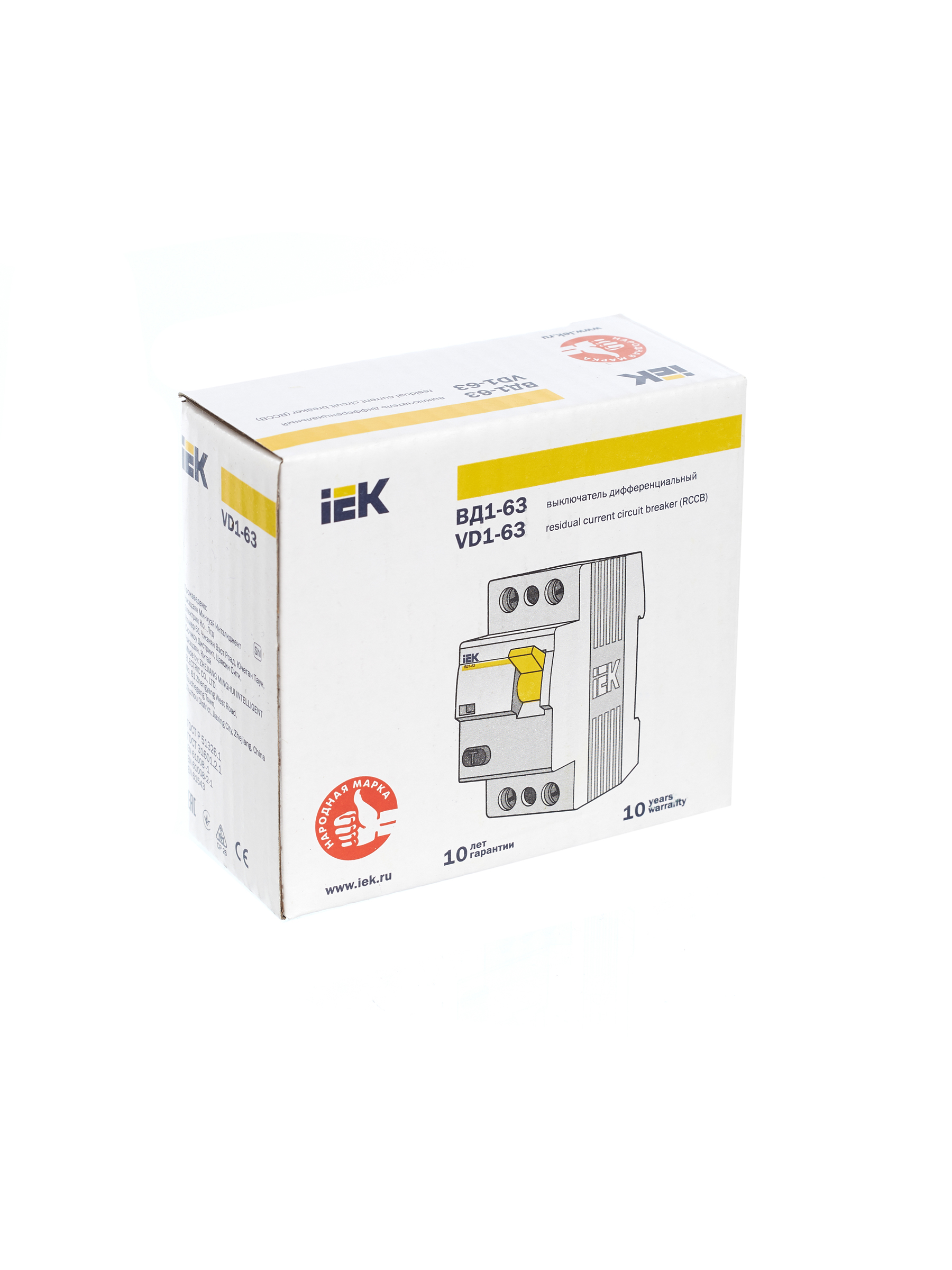 Выключатель дифференциальный (УЗО) ВД1-63 2Р 32А 30мА IEK