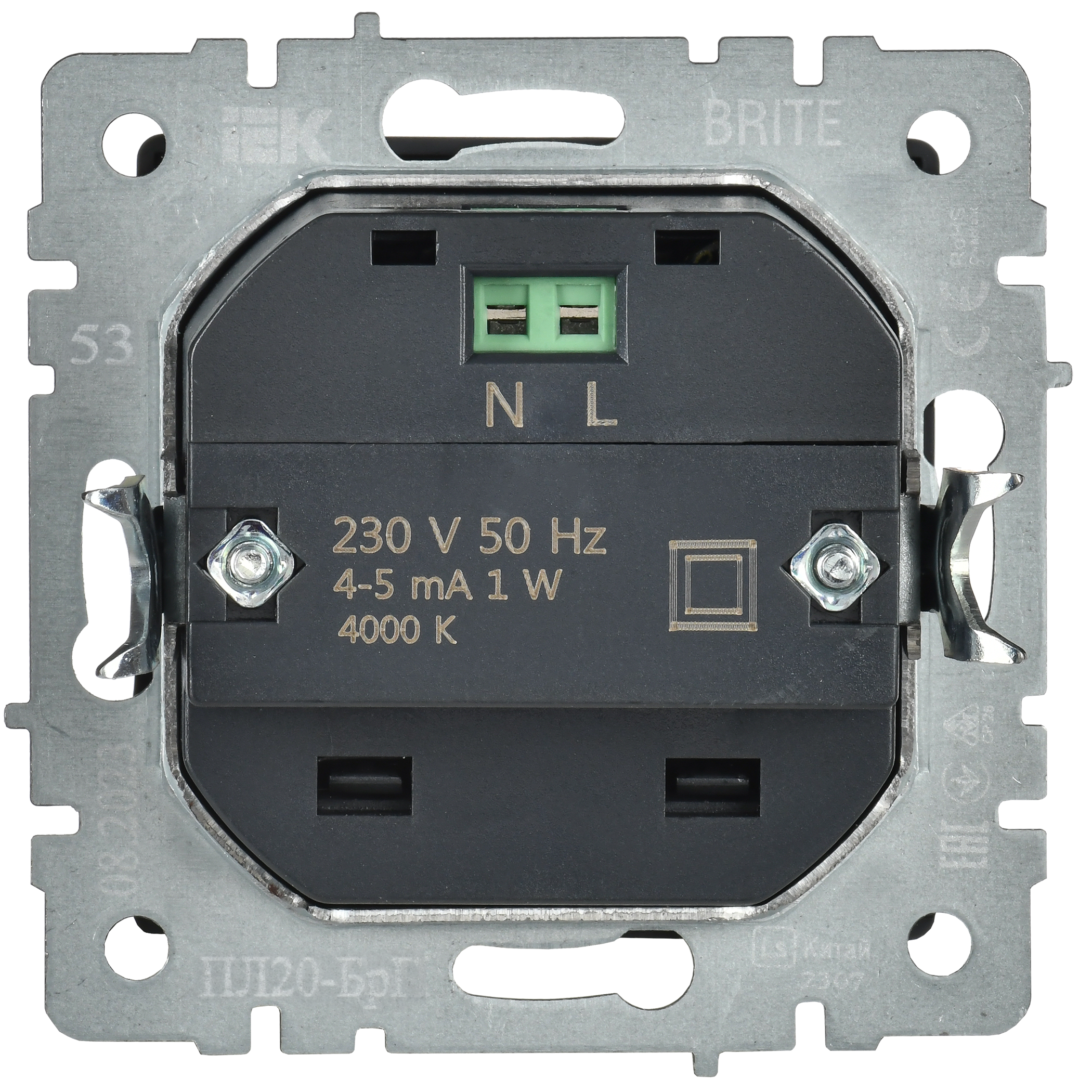 BRITE Подсветка светодиодная встраиваемая ПЛ20-БрГ графит IEK