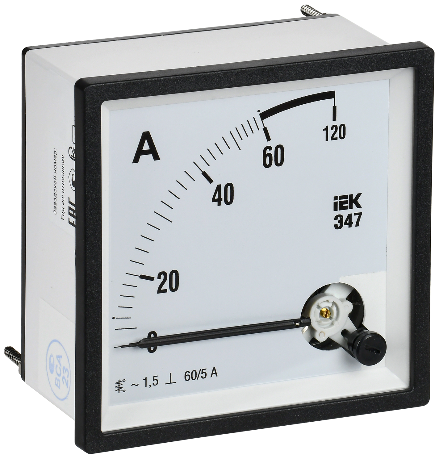 Амперметр Э47 60/5А класс точности 1,5 96х96мм IEK