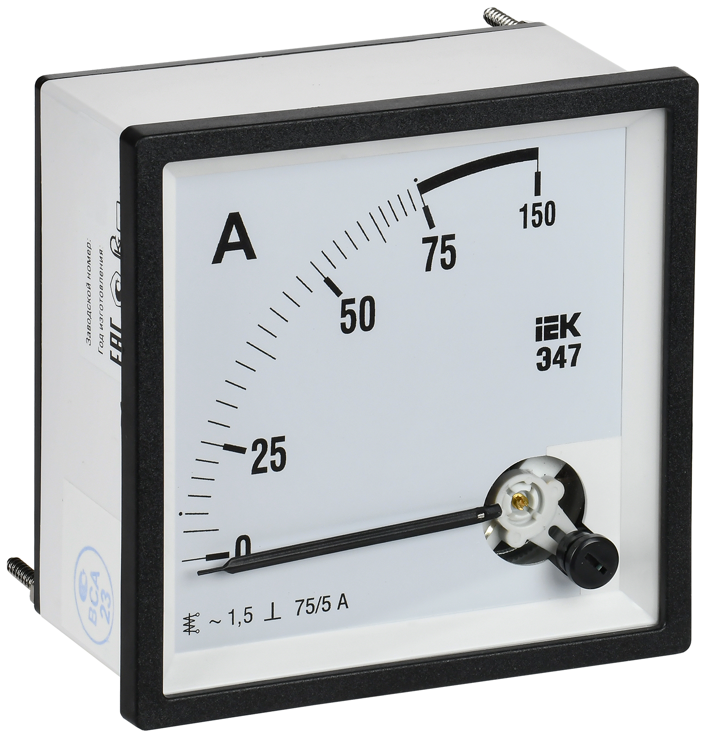 Амперметр Э47 75/5А класс точности 1,5 96х96мм IEK