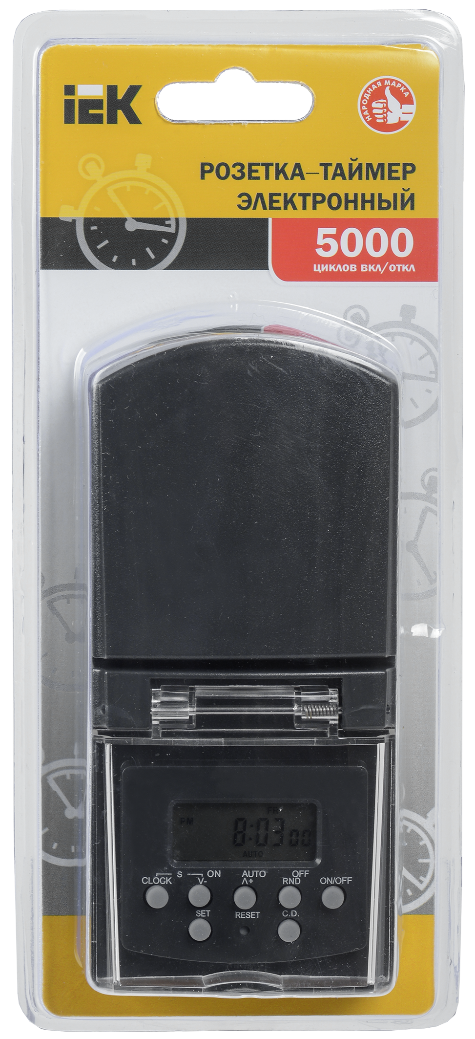 РТЭ-3 Розетка-таймер электронный 1мин 7дн 140on/off 16А IP44 черная IEK
