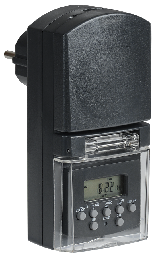 РТЭ-3 Розетка-таймер электронный 1мин 7дн 140on/off 16А IP44 черная IEK