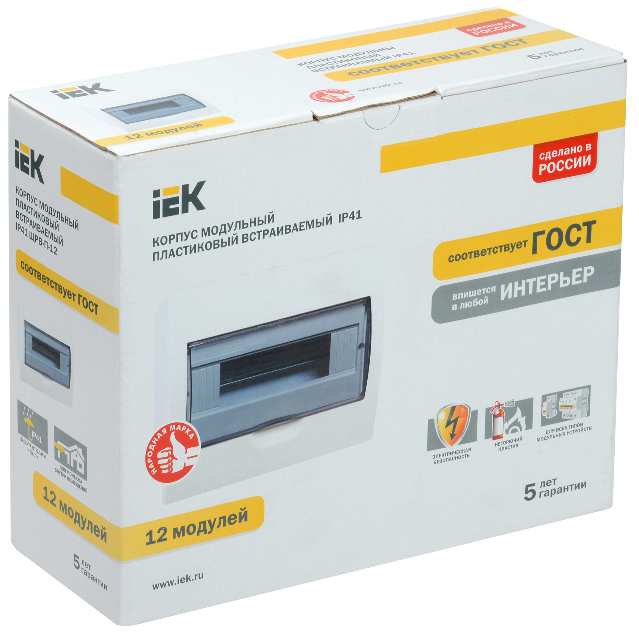 KREPTA 3 Корпус пластиковый ЩРВ-П-12 IP41 белый IEK