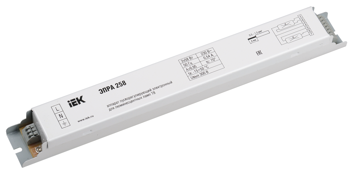 ЭПРА 258 для линейных ЛЛ Т8 IEK